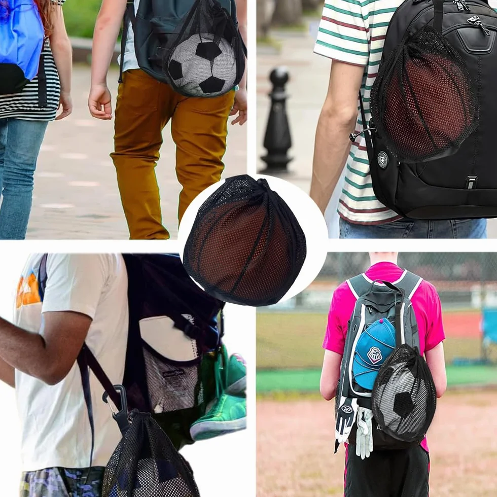 Bolsa de Red para Balón con Cremallera 2 Stück Basketball Bag Netztasche Rucksack