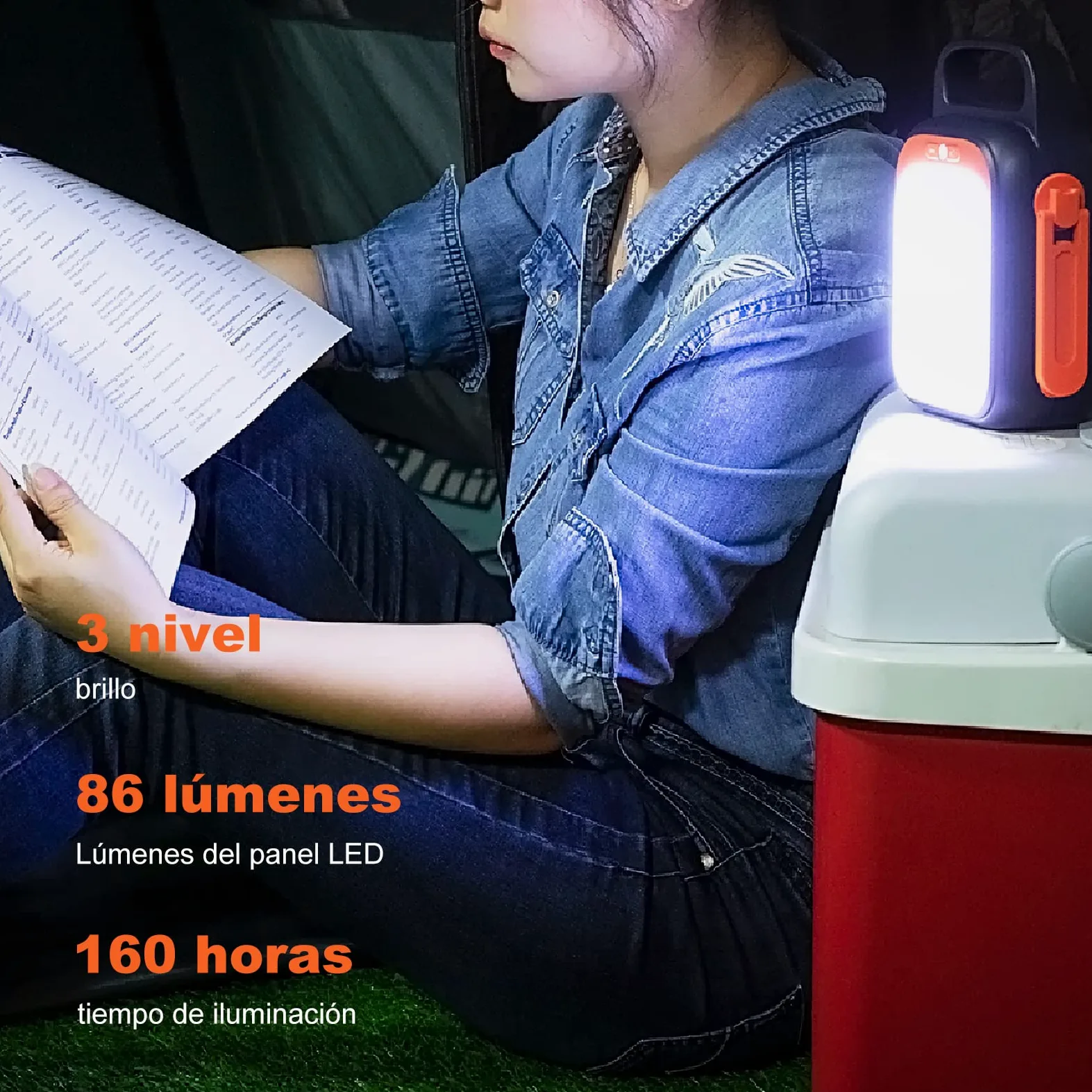 Crank Power Bank 22500mAh, 18W carga rápida USB tipo-C, 83.25Wh generador de energía con luz LED para emergencia camping al aire libre.