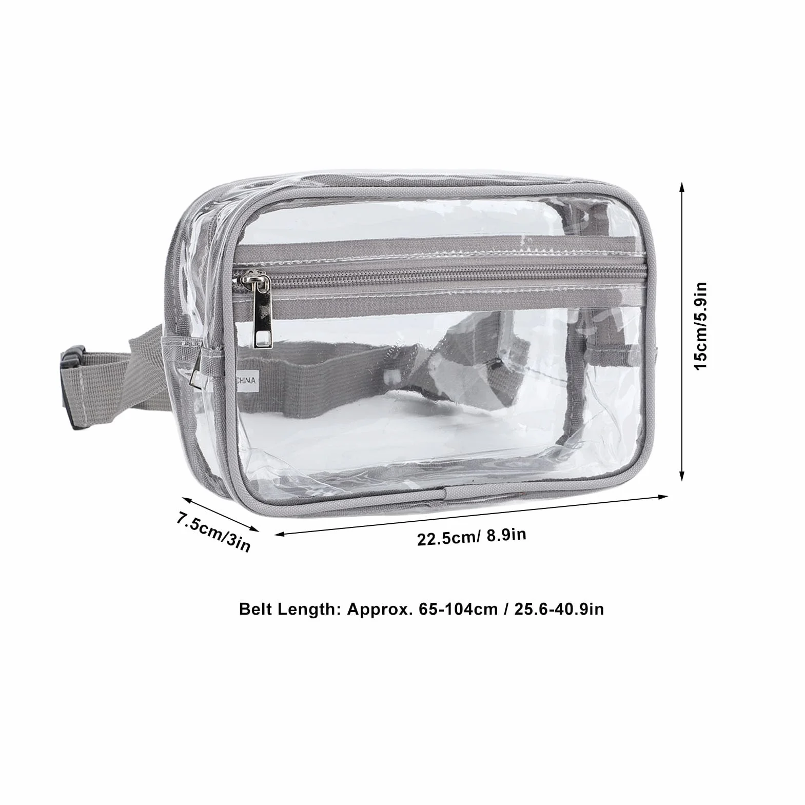 Bandolera Transparente PVC Impermeable Riñonera para Viajes Deporte