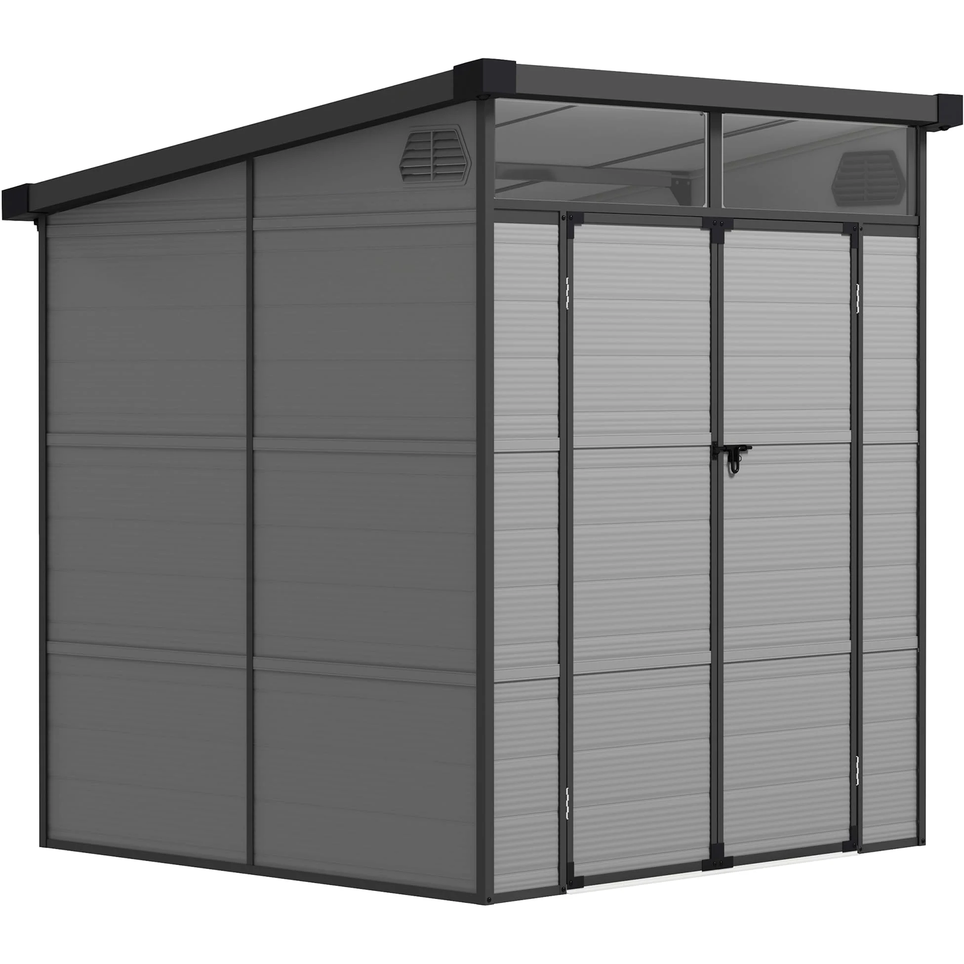 Outsunny Caseta de Jardín Exterior, 3,24 m², 190x191x215 cm, Gris Claro | Cobertizo de Jardín Exterior, Puerta Corredera con Pestillo, Ventana y Ventilación, para Almacenamiento de Herramientas