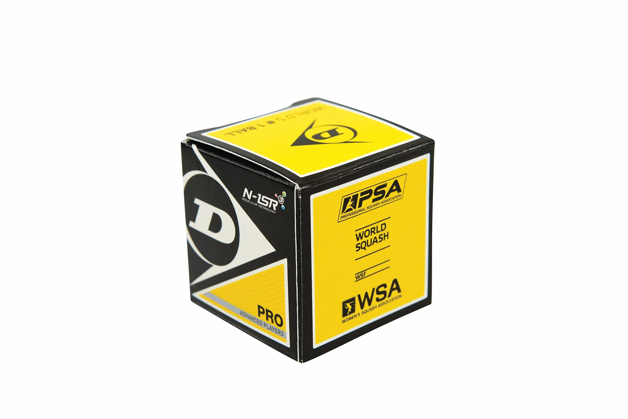 Dunlop Pelotas de Squash Pro Double Yellow Dot, Blanco, Paquete de 12