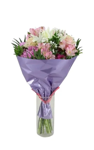 DECOALIVE| Ramo Pink Flowers | Ramo Natural de Flores Rosas y Resistentes