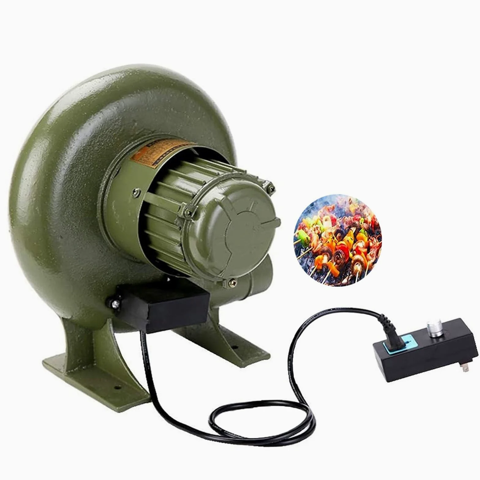 Soplador De Aire Eléctrico Centrífugo, Parrilla del Encendedor del Carbón De La Fan, Turbina Soplador De Castillos Hinchables, Ventilador De Barbacoas para Acampar Actividades Al Aire Libre(60W)