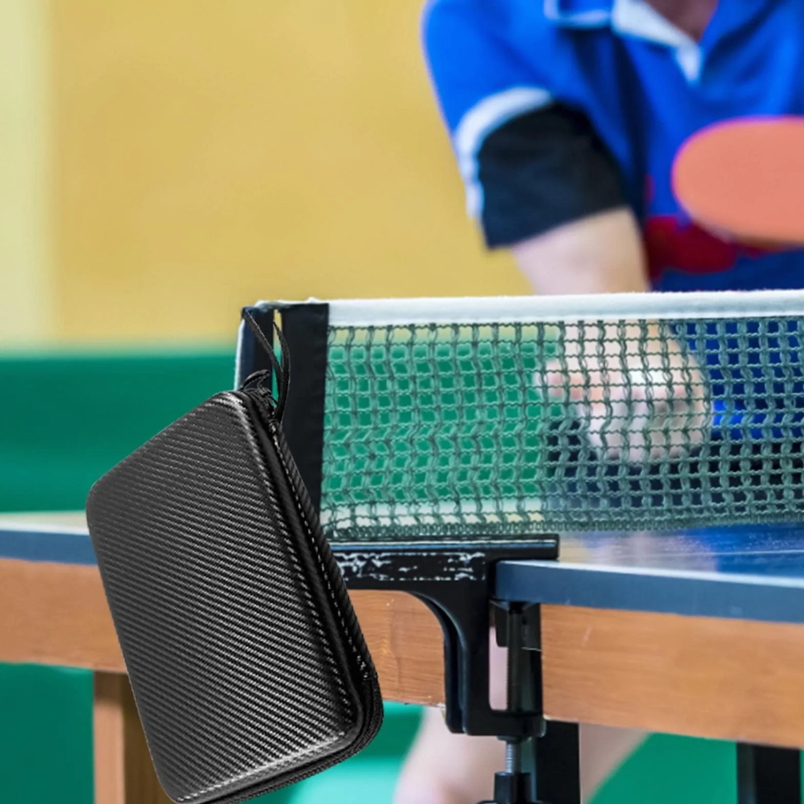 Funda de Tenis de Mesa Rígida Impermeable para 2 Raquetas y Bolas