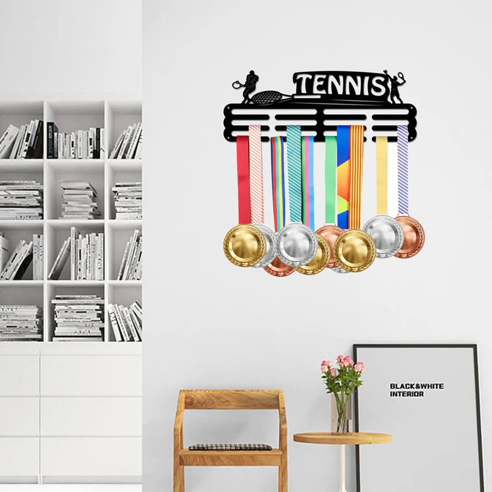 SUPERDANT Tennis Medal Hanger Display Rack Wall Mount Ribbon Holder Iron Hooks