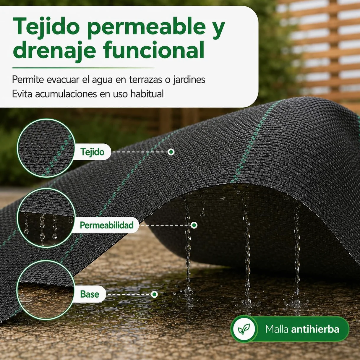 Malla Antihierba 130 Gramos, Rollo 2x100m, Malla Geotextil contra Maleza y Malas Hierbas, para el Huerto, Estable a Rayos UV y Permeable