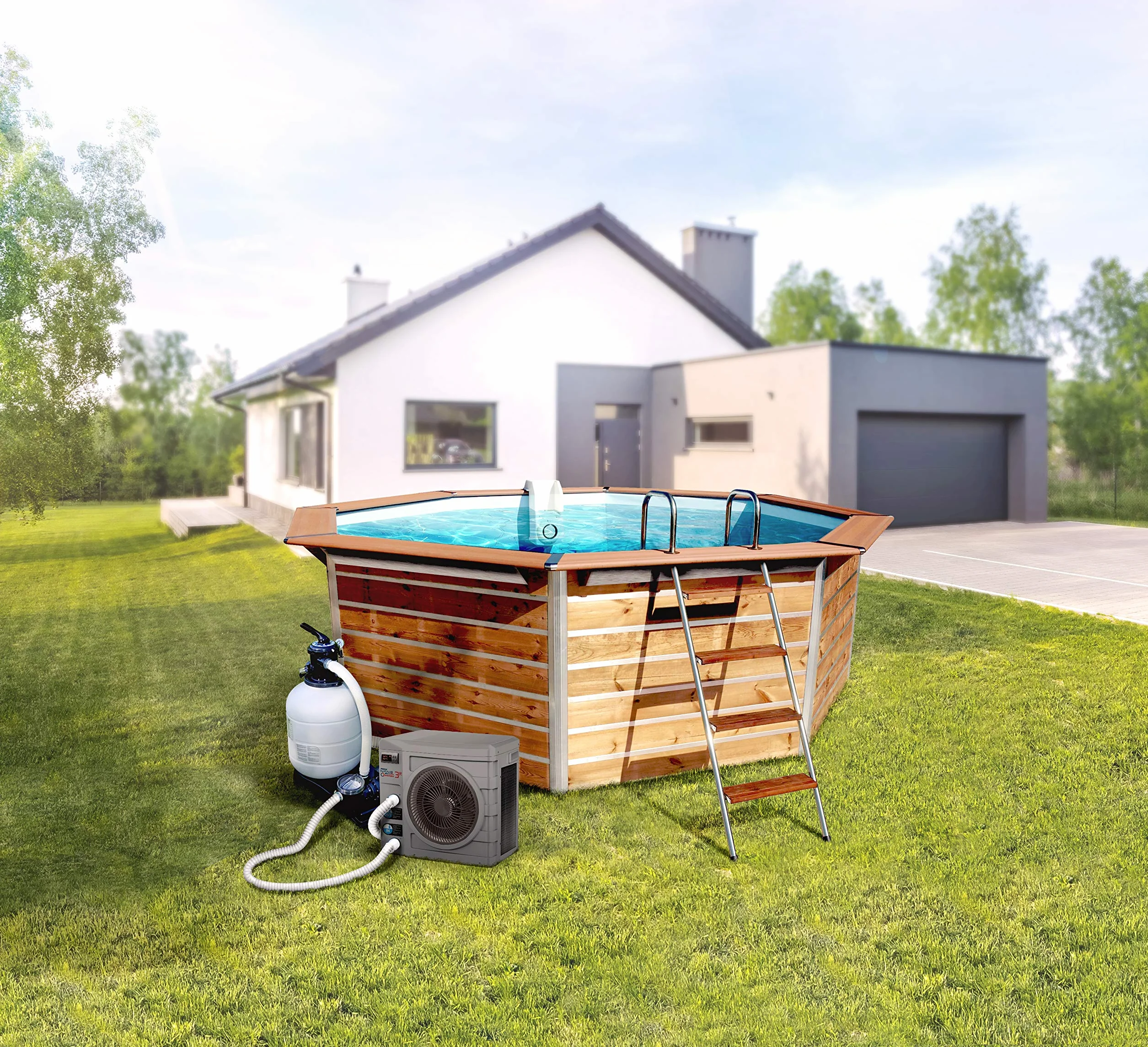 POOLEX POOLSTAR Nano Action 5R PC-NANO-A5R - Bomba de Calor para Piscina con pequeñas Piscinas Fuera del Suelo y Spas - Consumo de 990 W - Volumen de la Cuenca de 20 a 35 m3