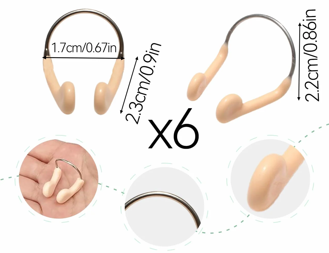 Pinza Nasal de Silicona para Natación, Ajustable para Niños y Adultos