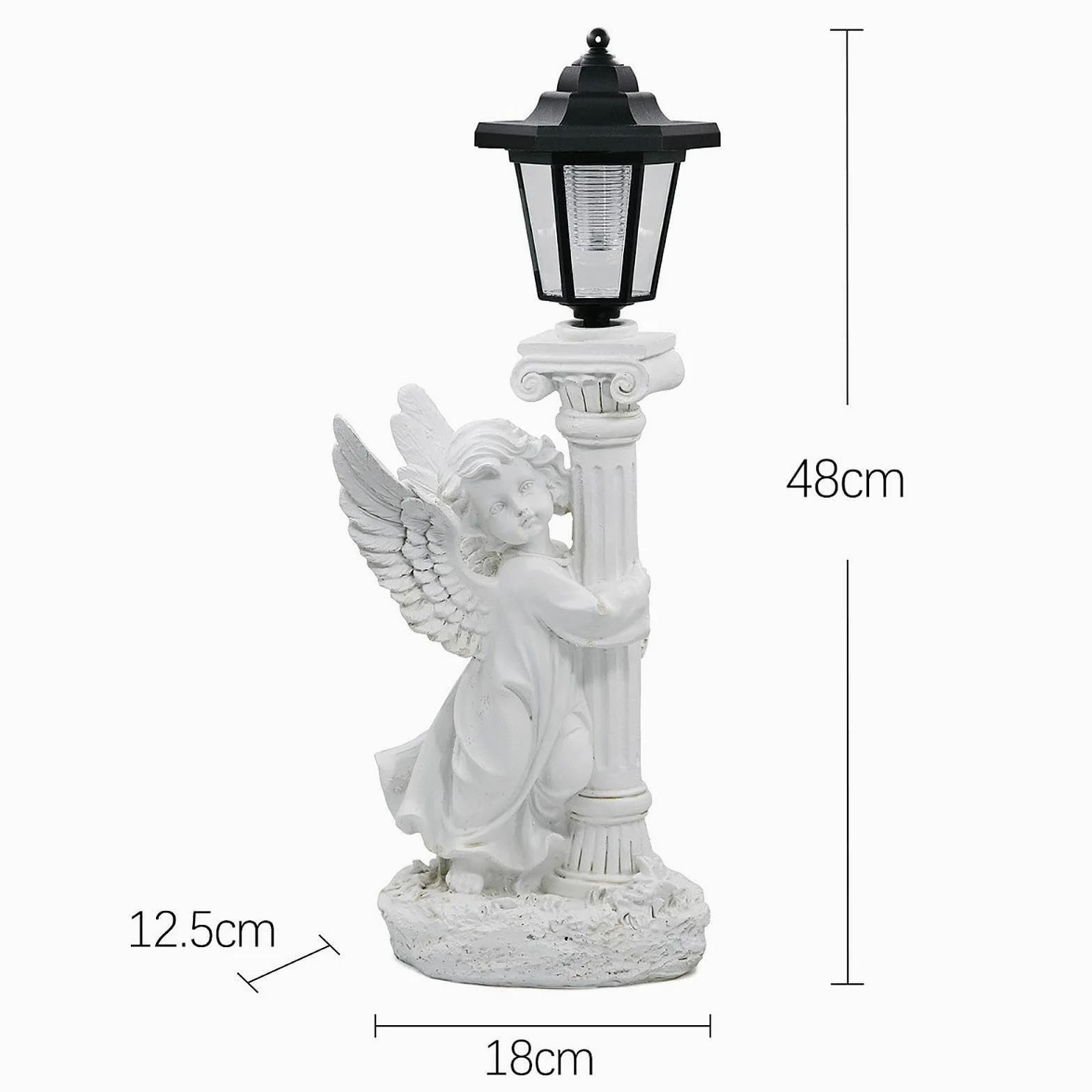 Fenteer Estatua con Pilar Romano Y Linterna Regalos para Mujeres Y Mamás. Escultura de Resina para Decoración de Exteriores, Izquierda