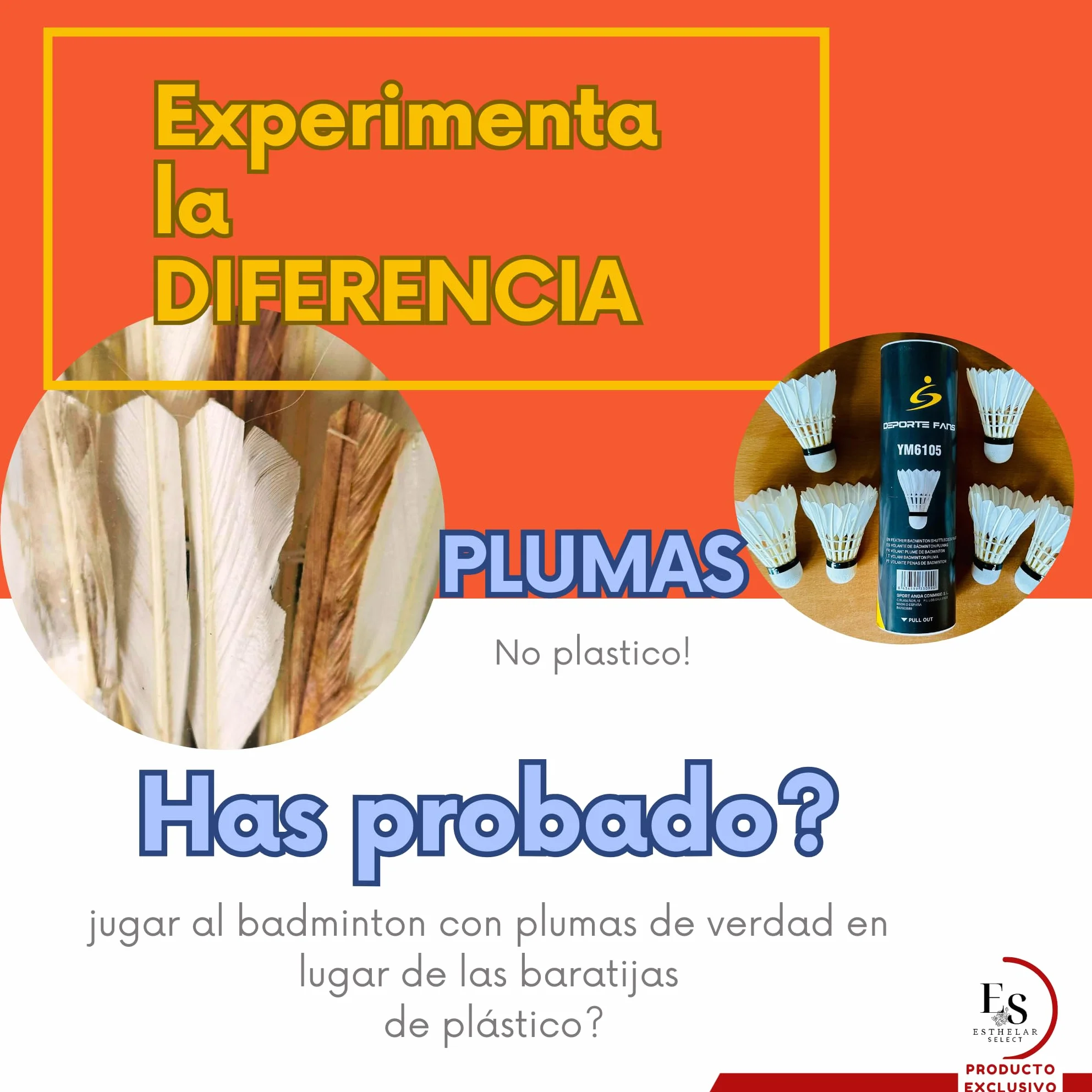 Pelotas Bádminton Pluma Natural Profesionales Resistentes Set 6 Pack Entrenamiento