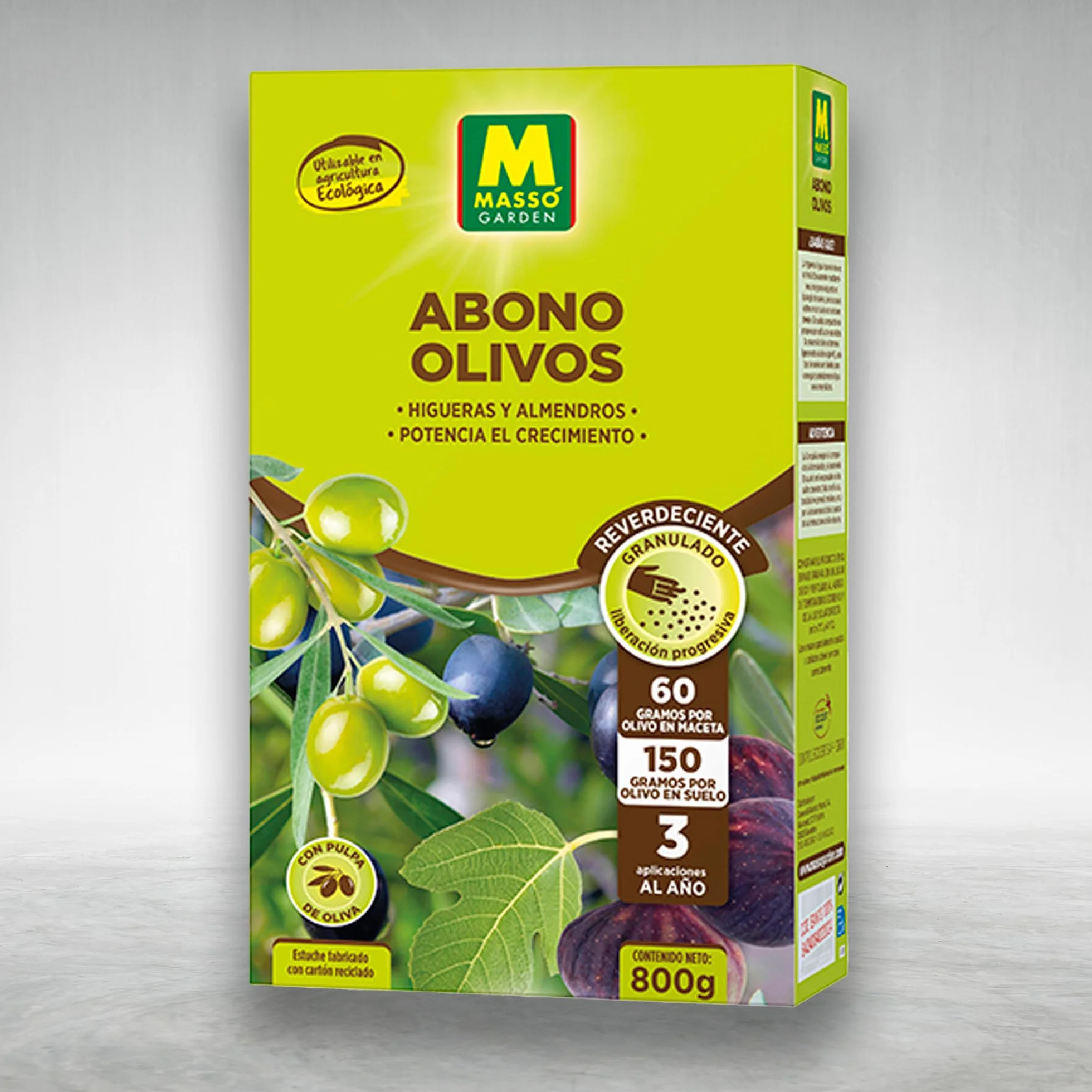 Abono Olivos, Almendros e Higueras ECOLÓGICO Granulado de 800 GR que potencia el crecimiento | Con Materia Orgánica y Pulpa de Oliva ECO | NPK 5-3-7 + Magnesio | Acción Inmediata | Nexum Market