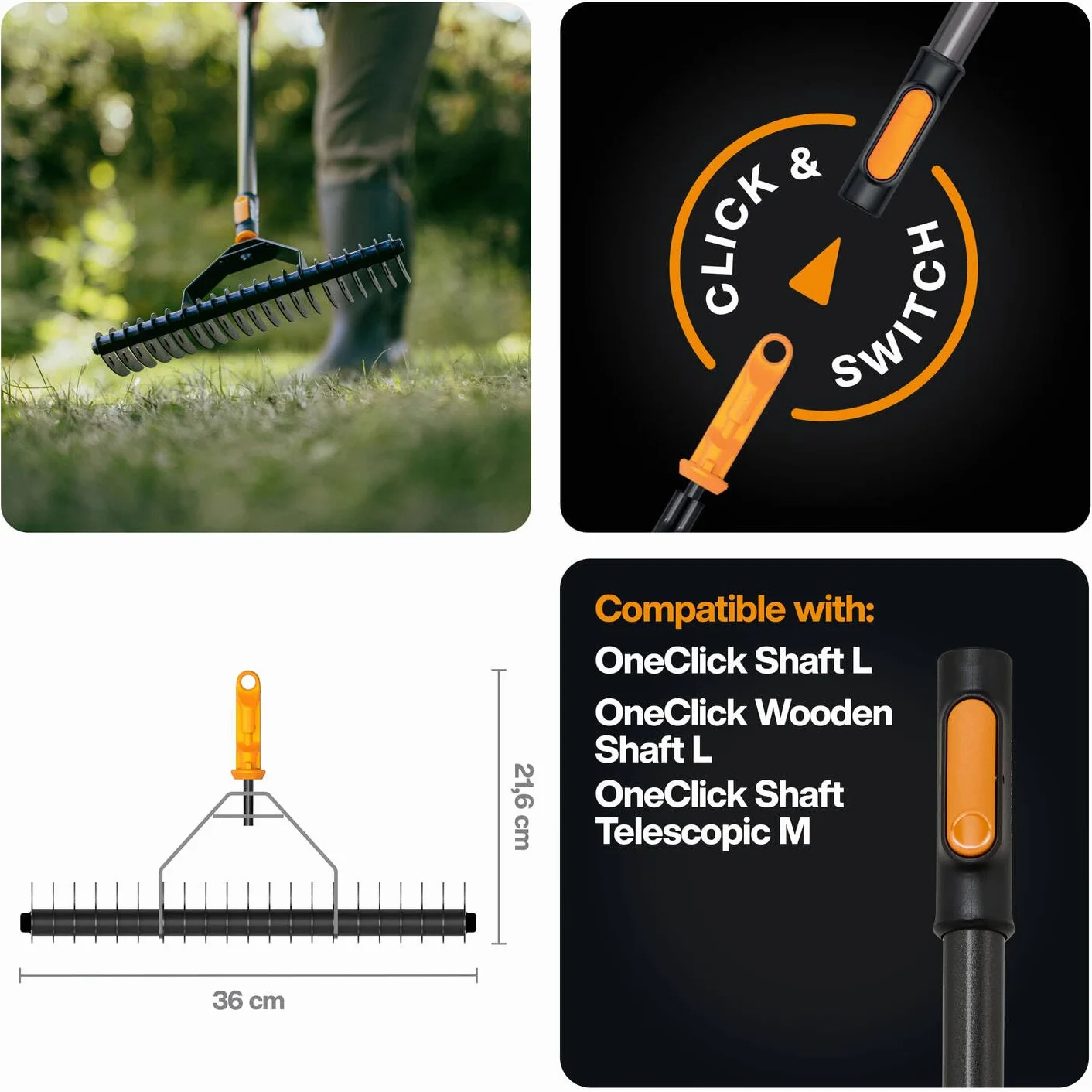 Fiskars OneClick Aireador de Césped | 1080679