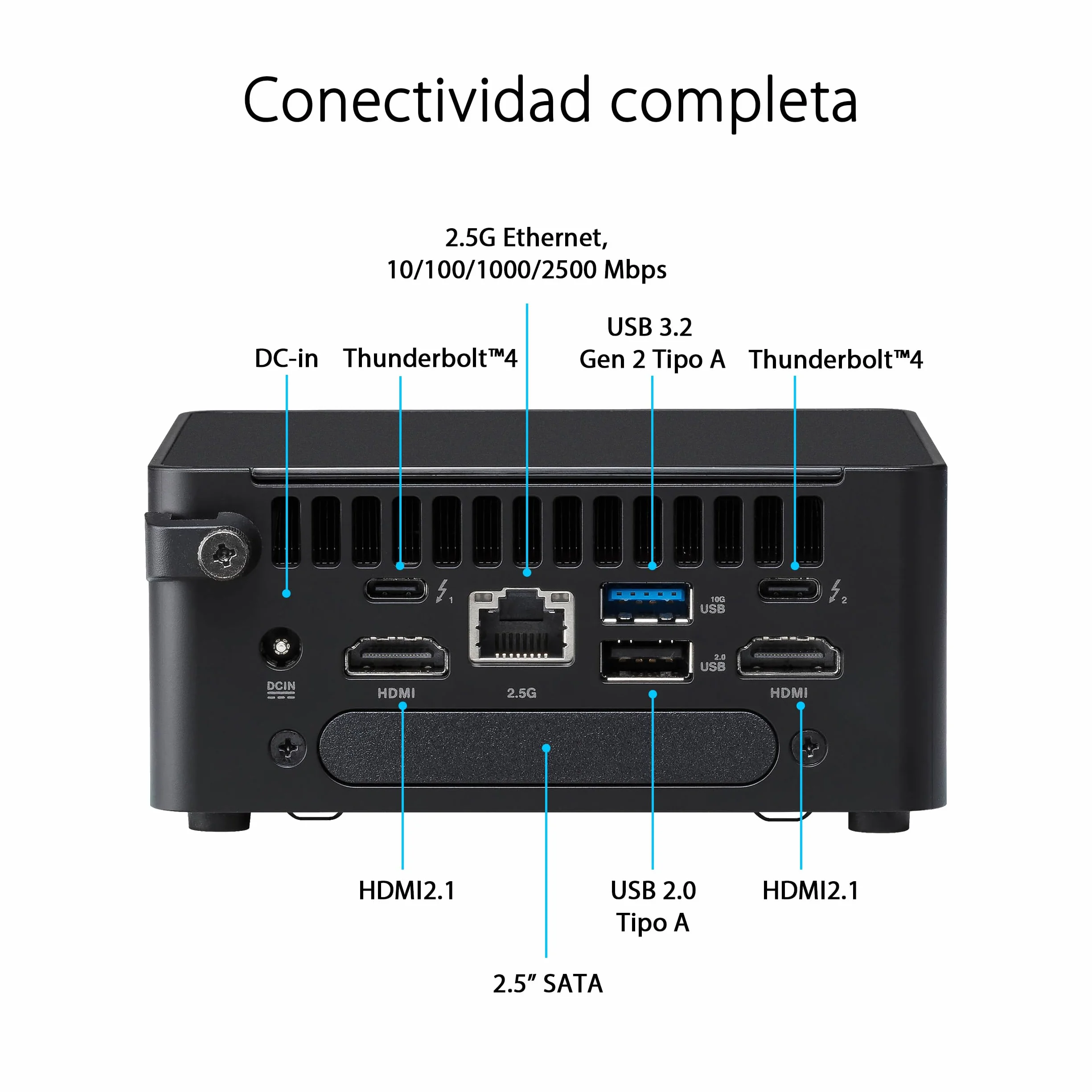 ASUS NUC 14 Pro Ordenador de sobremesa Barebone Intel Core Ultra 5 125H Intel ARC Graphics Slim