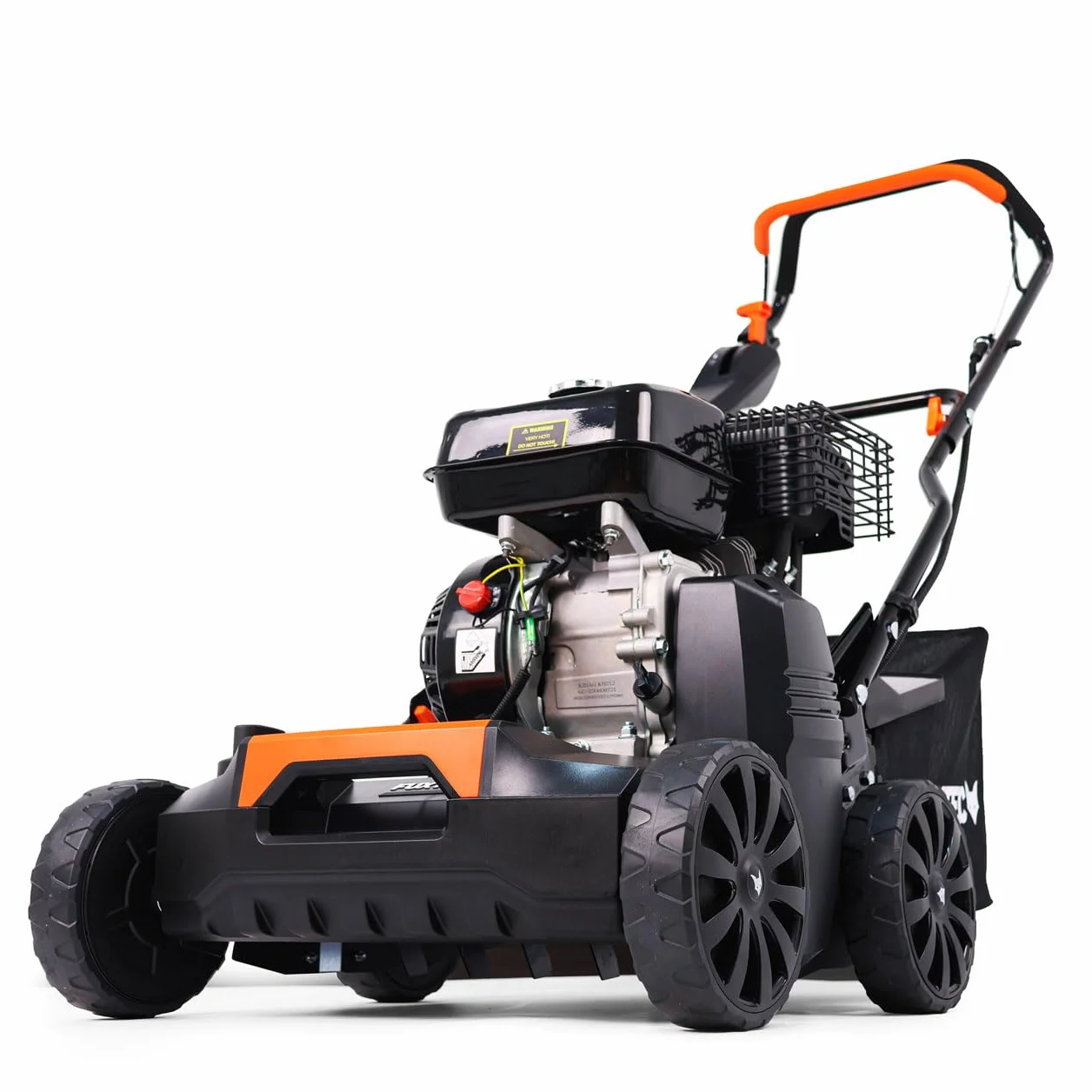 FUXTEC Escarificador Aireador de Gasolina 3 en 1 FX-BV240 Motor 4 tiempos 4,1 kW, rodillo con 18 cuchillas y 24 púas de resorte, asa de transporte y recolector de 45 L