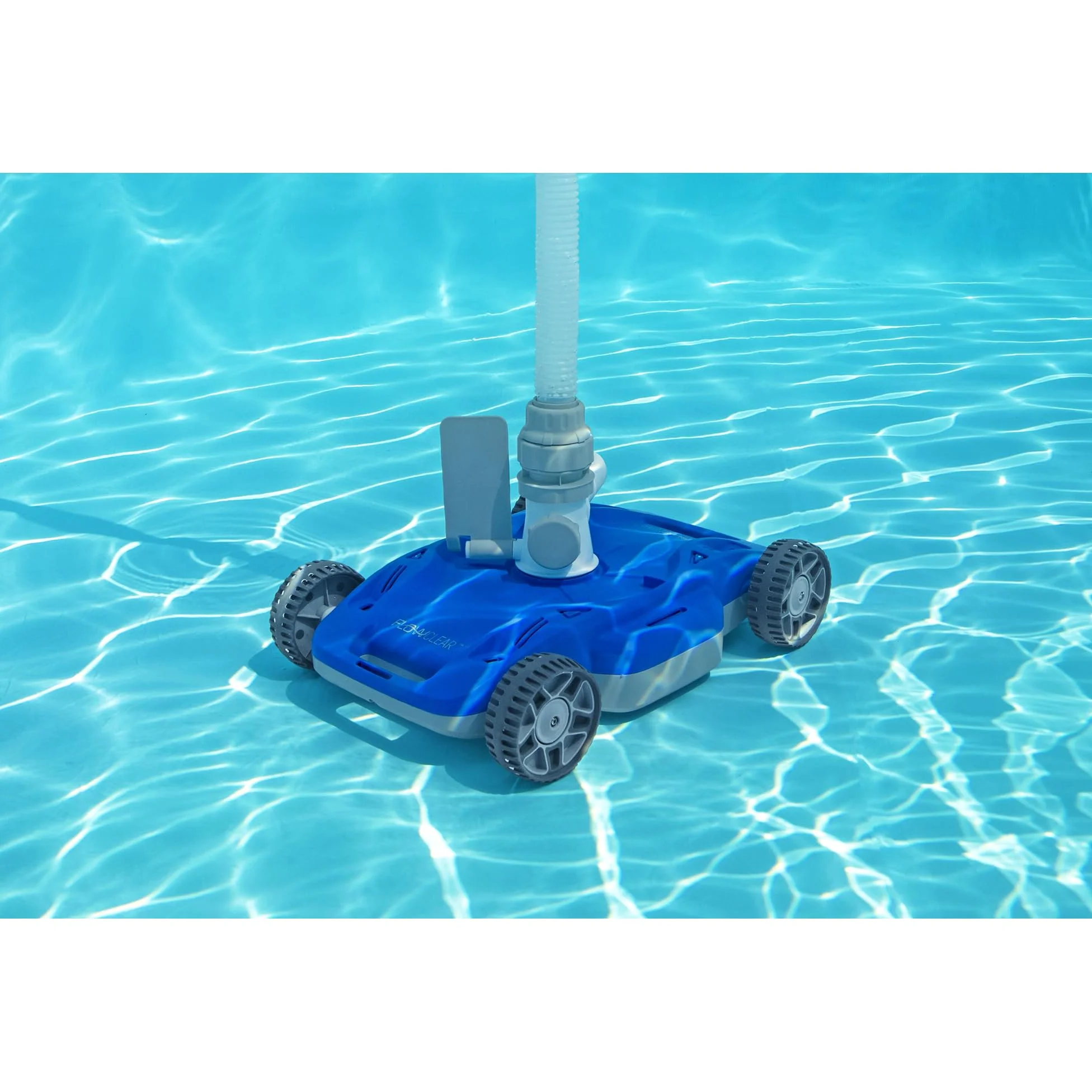 Bestway FlowClear AquaDrift - Aspiradora automática para Piscina sobre el Suelo con Ruedas multidireccionales y 3 ajustes Ajustables, Color Azul