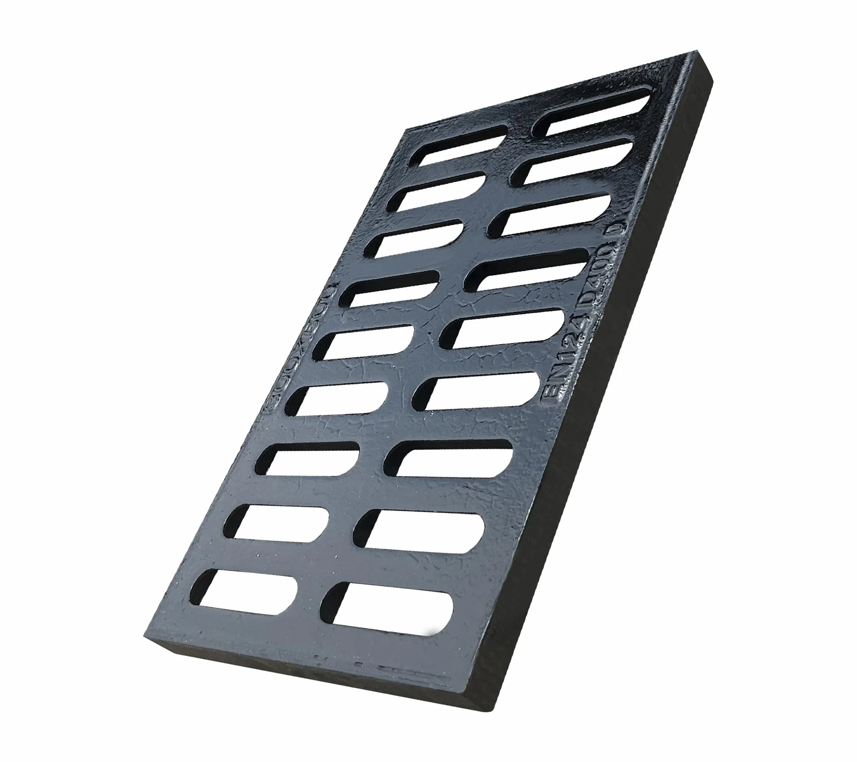 Rejilla de drenaje para zanjas, 500 x 300 mm, de hierro dúctil, resistente, rectangular, rejilla de drenaje de metal, para entradas, jardines, eliminación de aguas residuales, senderos