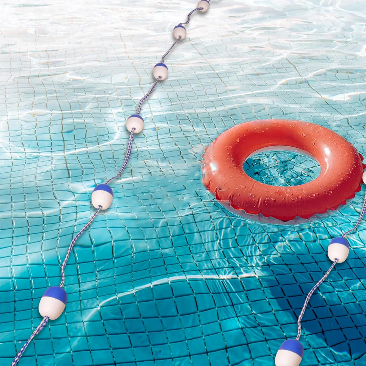 Seguridad para piscina 18,04 pies línea separación con boya gancho carril flotación