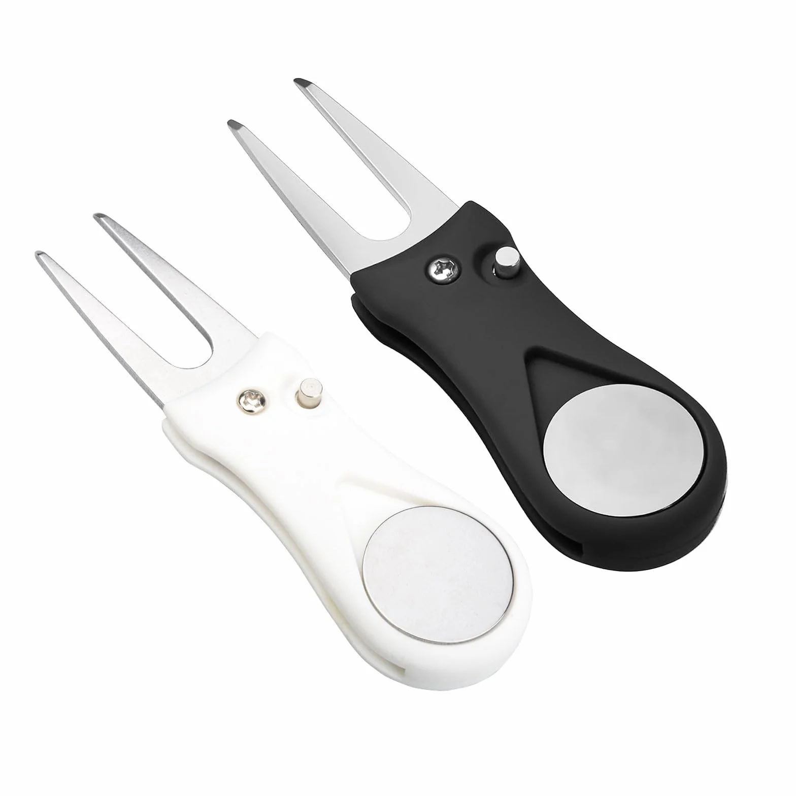 Plegable Tenedor De Campo De Golf 2 Piezas Acero Inoxidable Pitch Fork