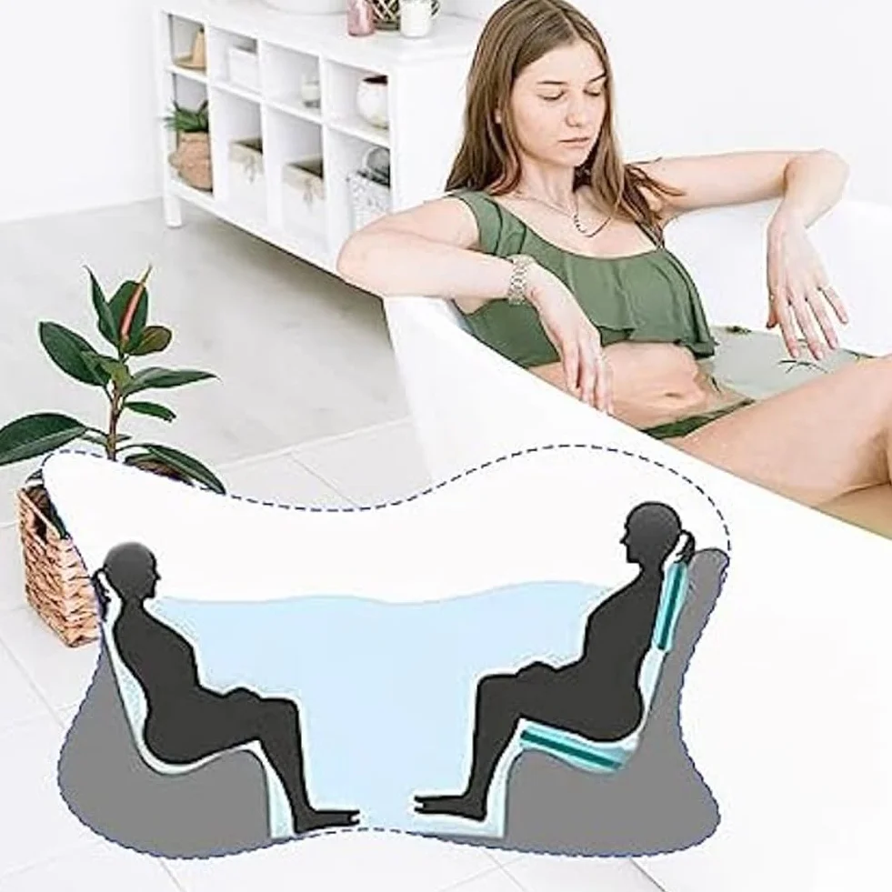 4 almohadillas inflables para spa y booster, asiento de bañera para piscina, cojín de espalda impermeable para Den, suave cojín de masaje para spa