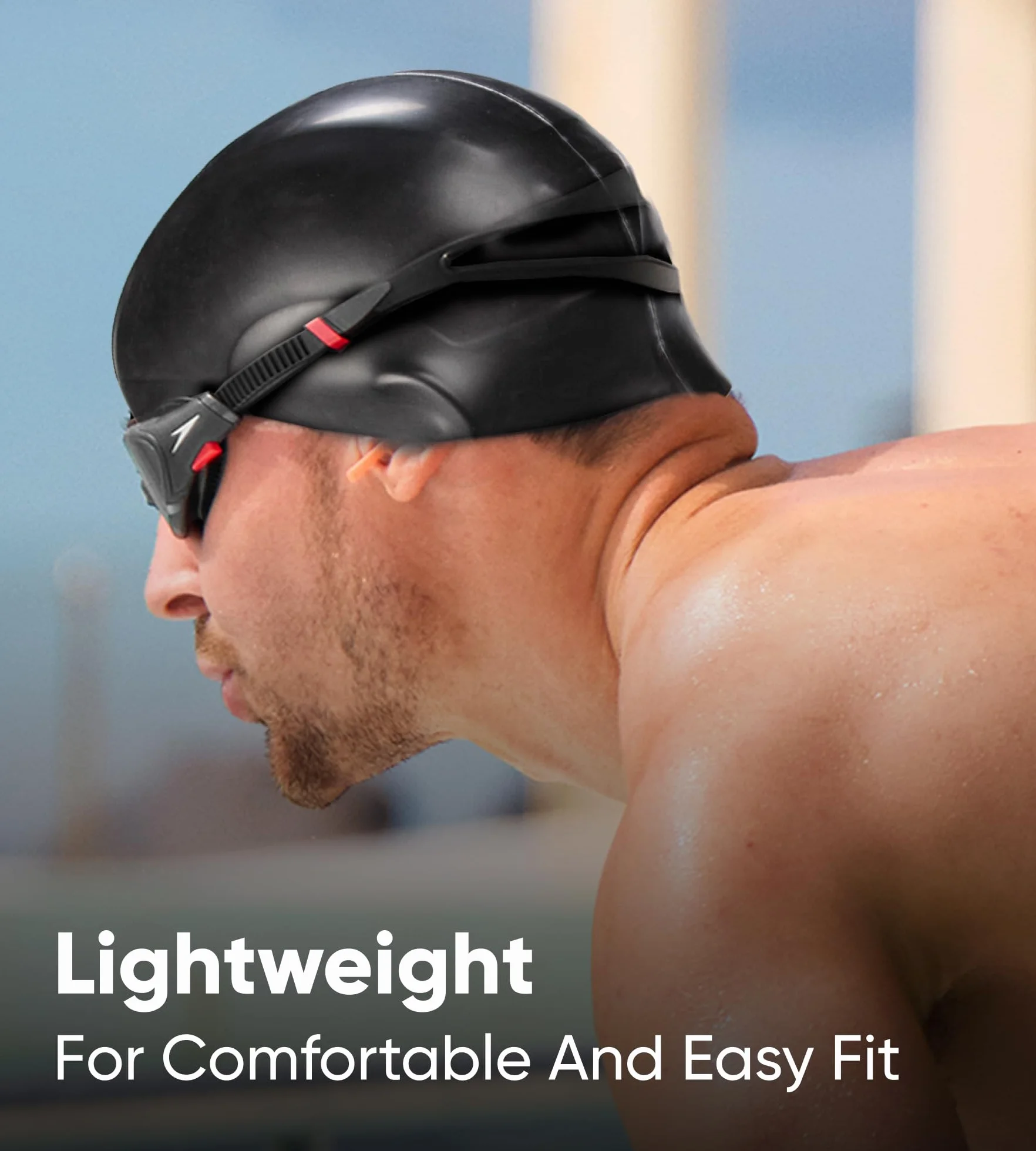 Speedo Gorro de natación de silicona moldeada liso Unisex Adulto