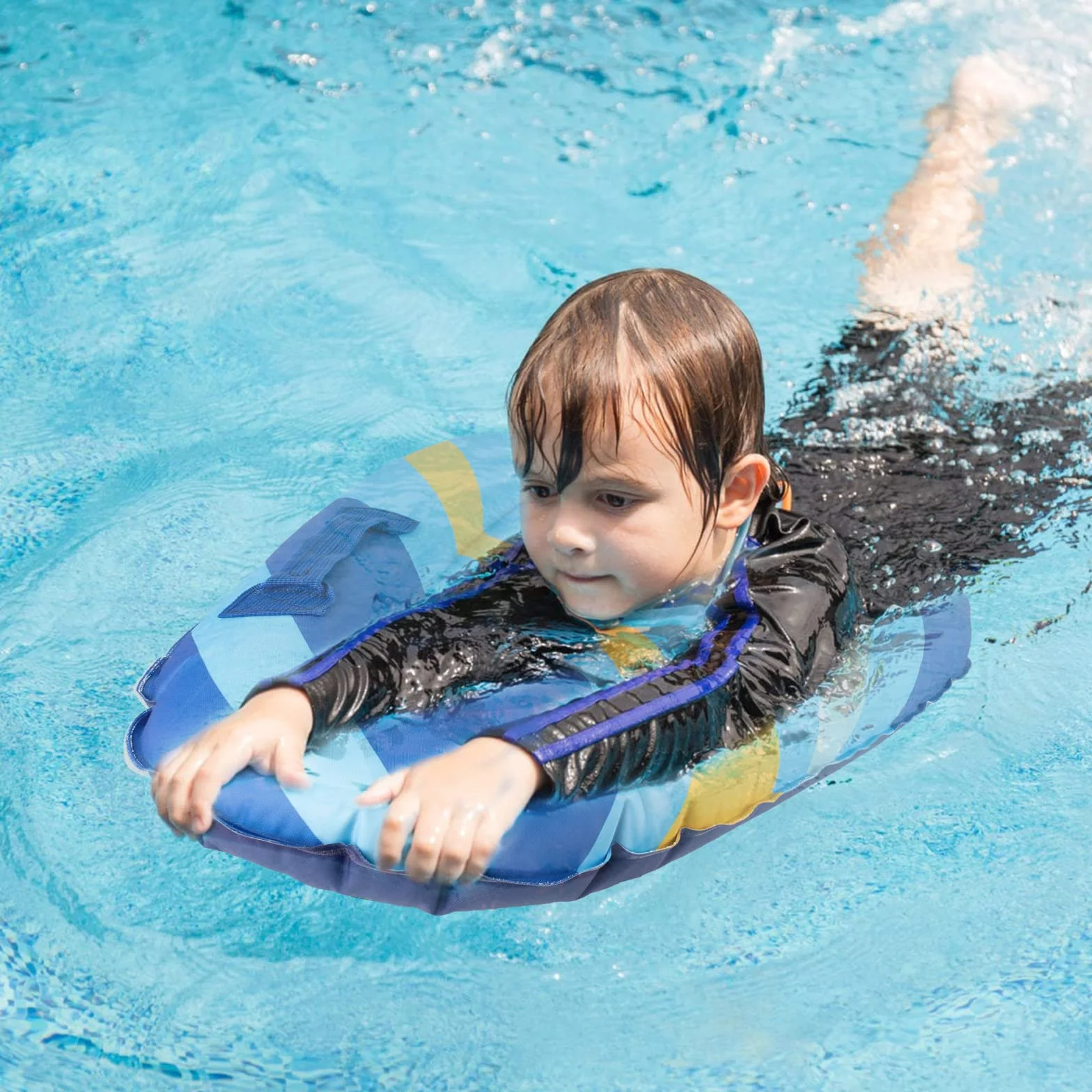 Tabla de Bodyboard Hinchable para Niños 75x65x15 cm con Asas Plegable