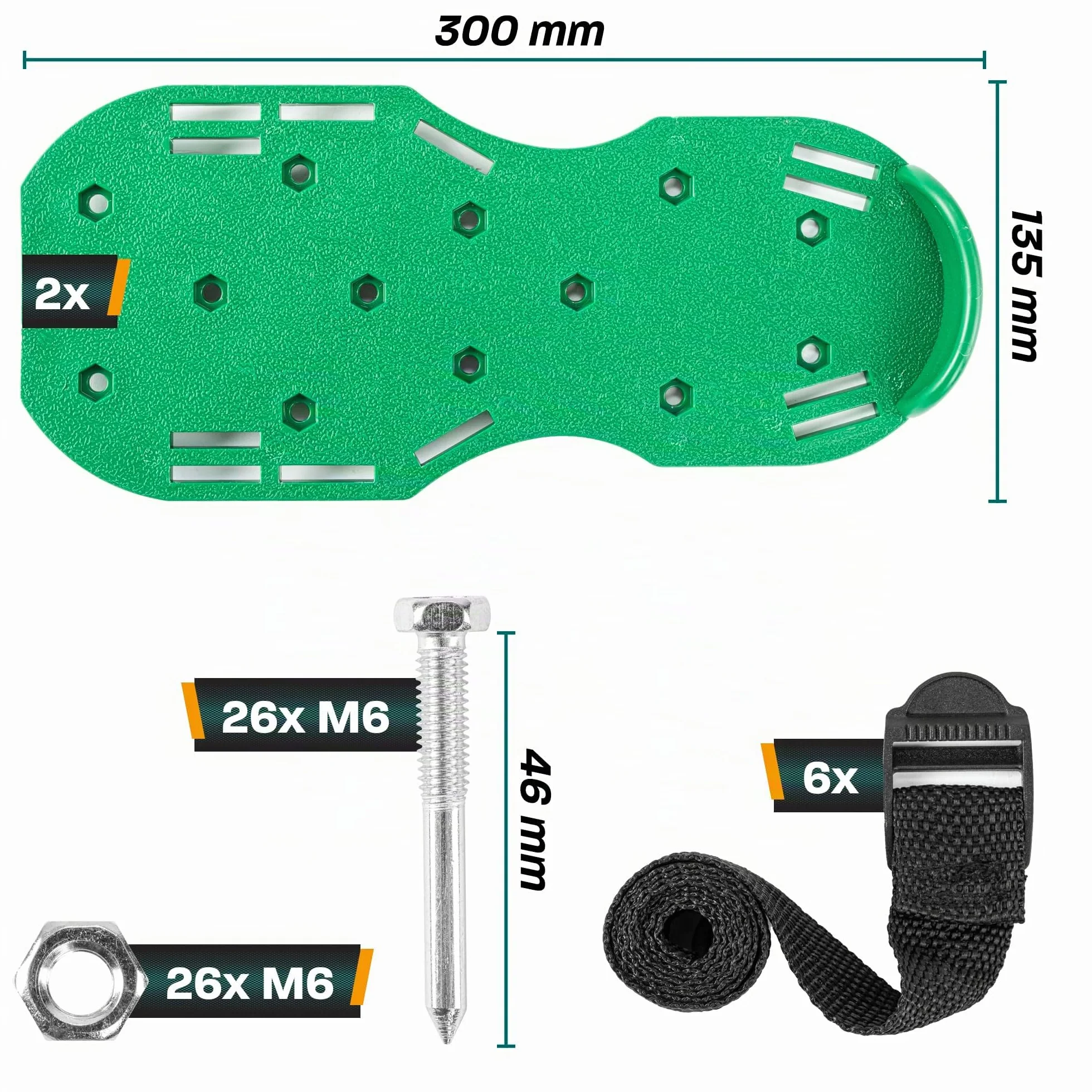 Hinrichs Zapatos Aireador de Césped - Zapatos con Clavos para Airear el Césped - Zapatos Aireadores de Césped con Correa Ajustable Flexible - Escarificador Cesped Manual para Airear el Suelo