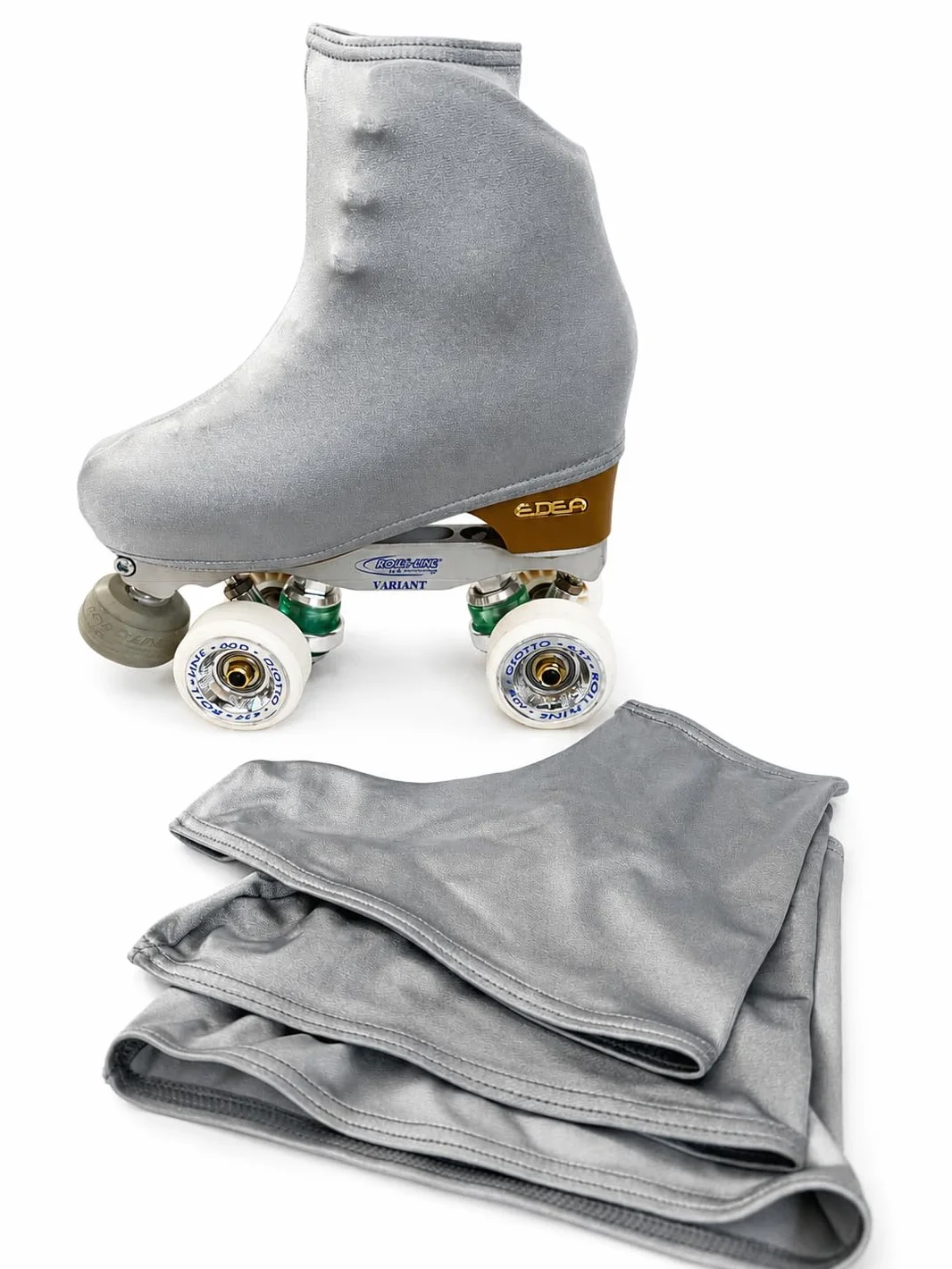 Cubre Patín para Niña y Mujer Funda Patinaje Hielo Artístico 180 Densidad Talla Universal Gris Oscuro Brillante