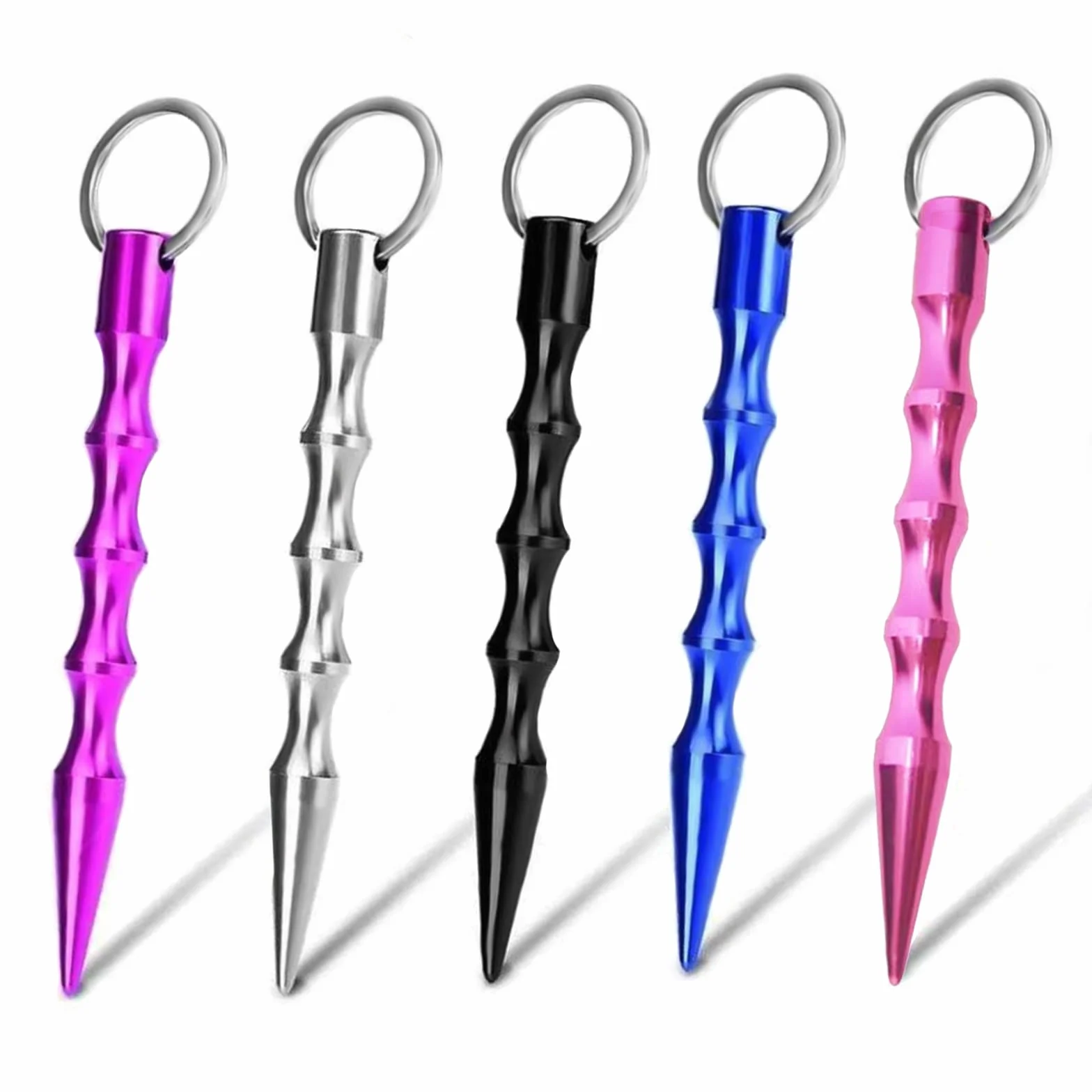 Juego de 5 llaveros de defensa propia con martillo de emergencia, supervivencia, Multicolor 16.5x13.2x2.9 cm