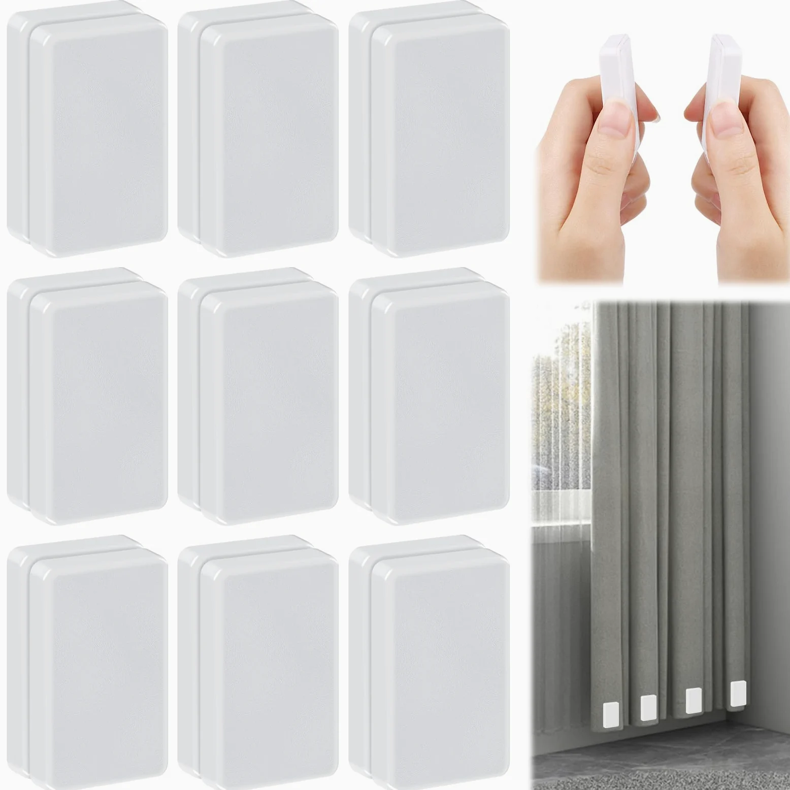 Phoncoo 18 pesos de cortina para exteriores, pesas magnéticas envueltas en plástico, impermeables, resistentes para viento fuerte, cortina exterior, cortina de ducha, mantel, bandera (blanco)