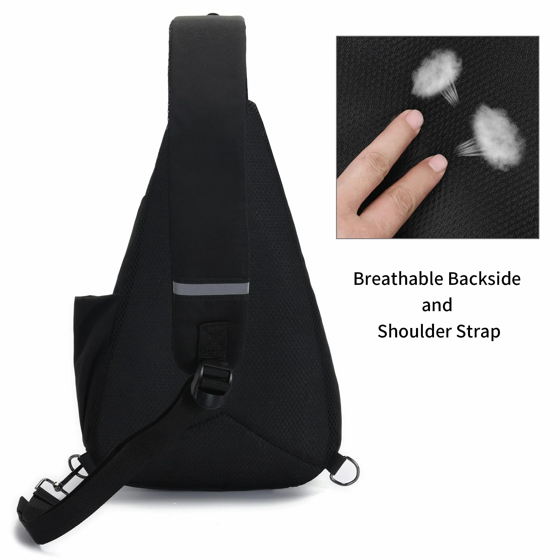 Sling Bag Impermeable para Hombre y Mujer, Bolsa de Pecho Cruzada para Deporte al Aire Libre