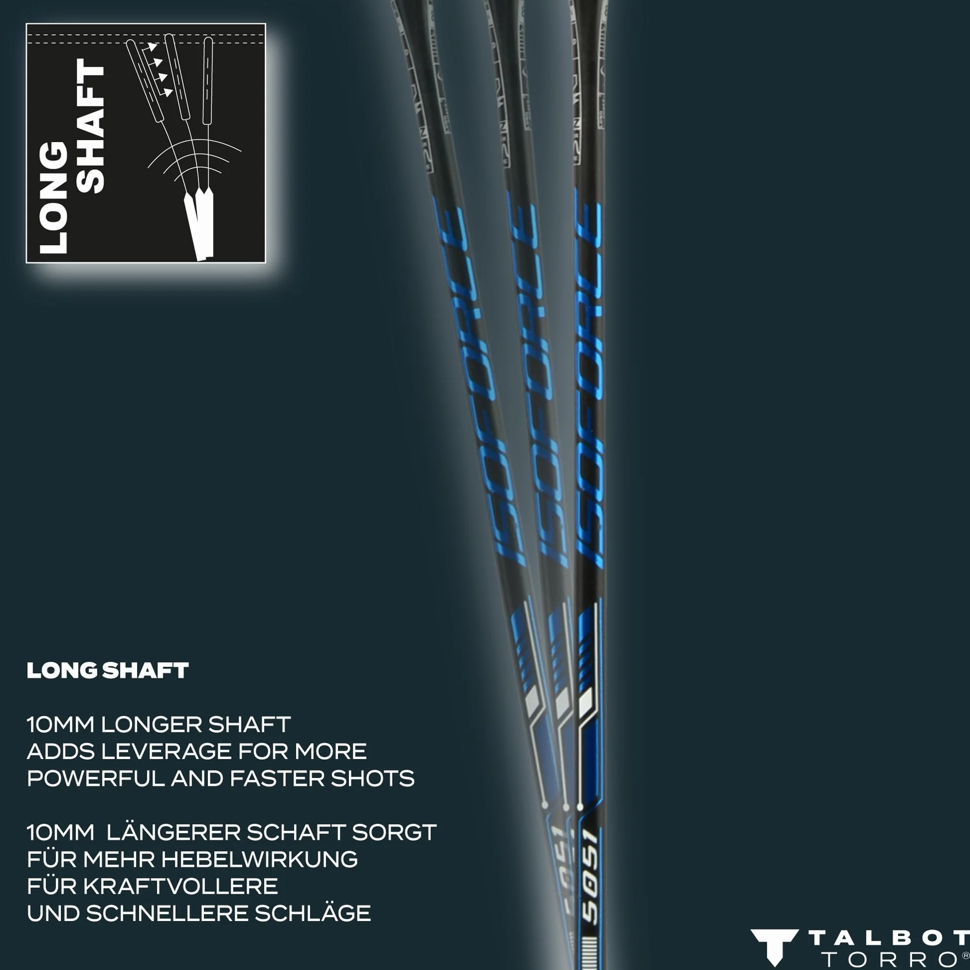 Talbot Torro Badmintonschläger Isoforce 651 100% Carbon Leicht