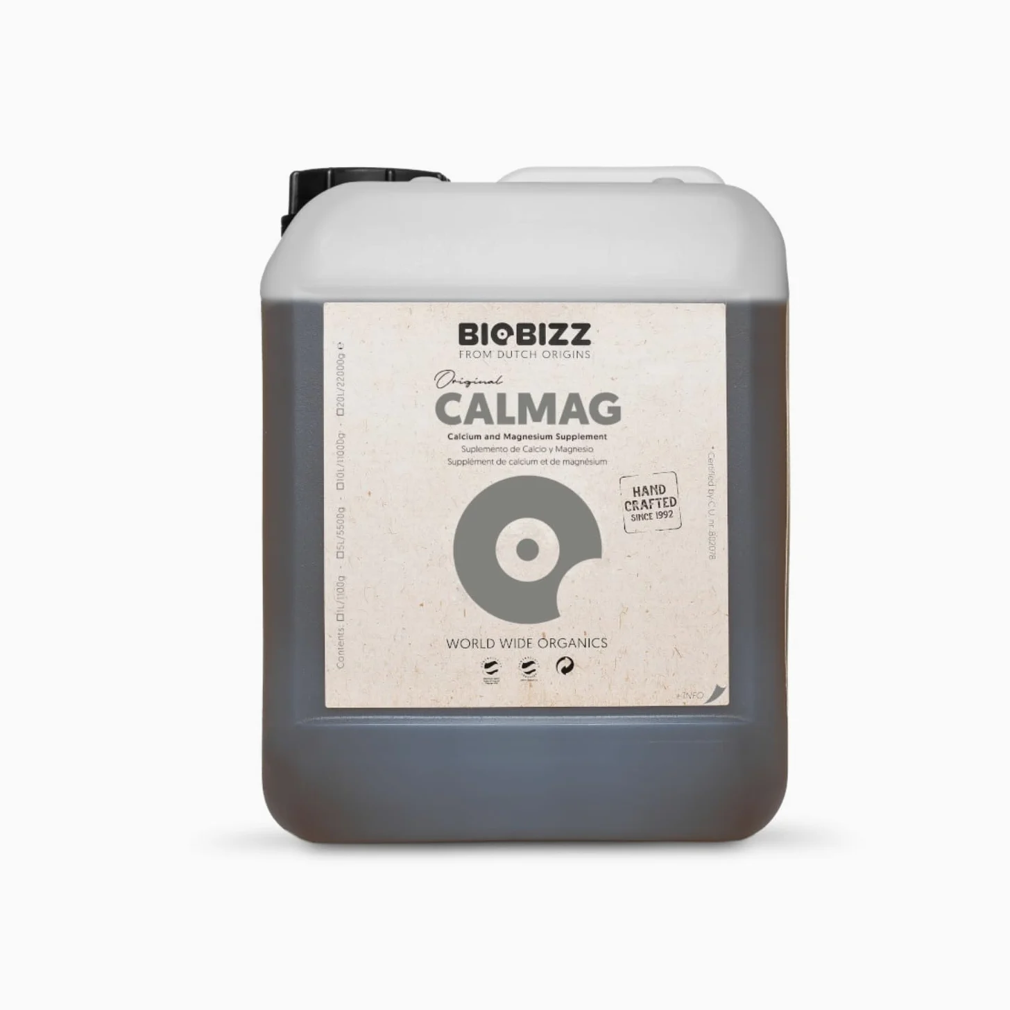 GROWMANIA Fertilizante Calmag BioBizz 5 L | Abono Enriquecedor de Calcio y Magnesio | Sustrato para Cultivos y Plantas