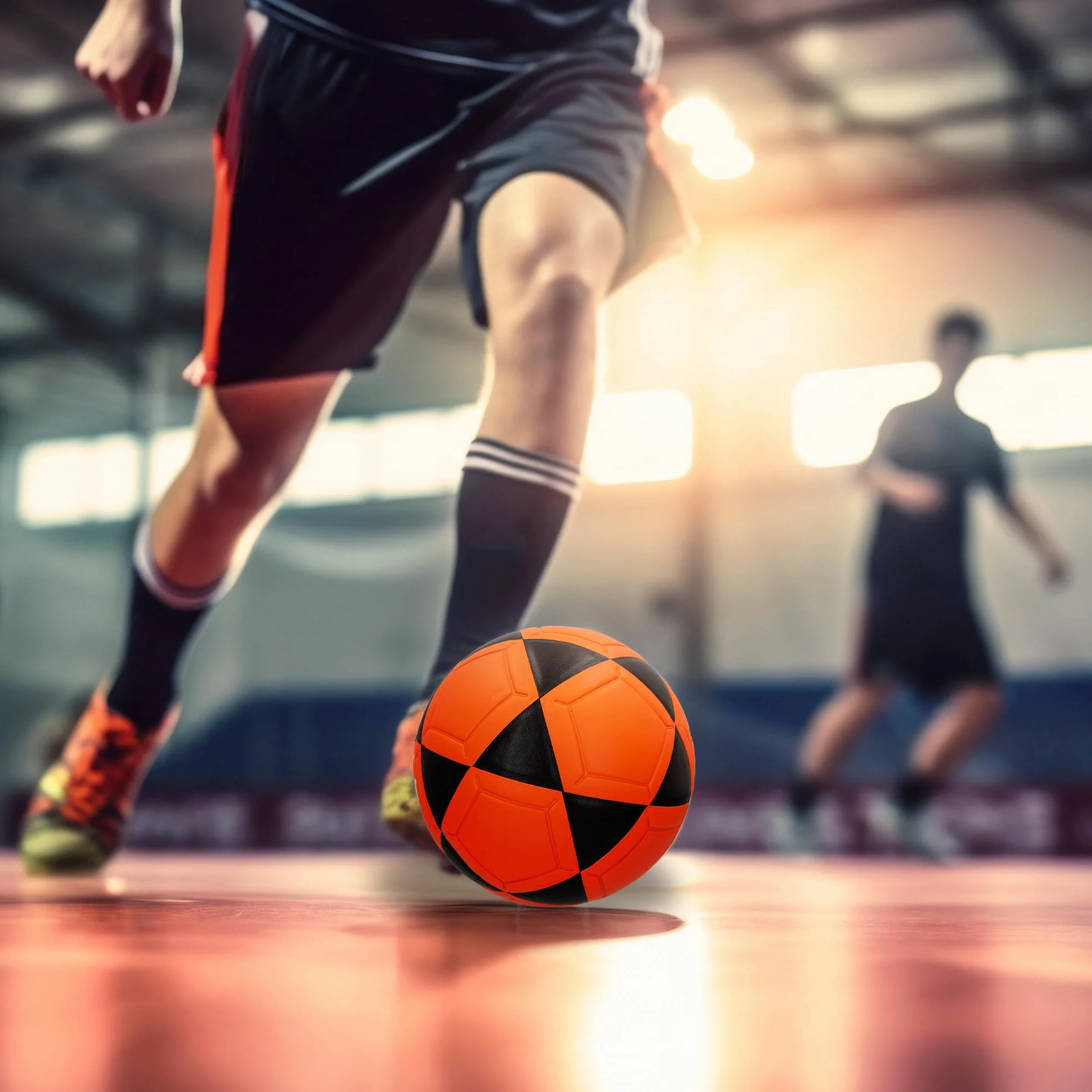 AKTIVE Balón de Fútbol Sala PVC Talla 3 230-250g D18 cm Naranja y Negro