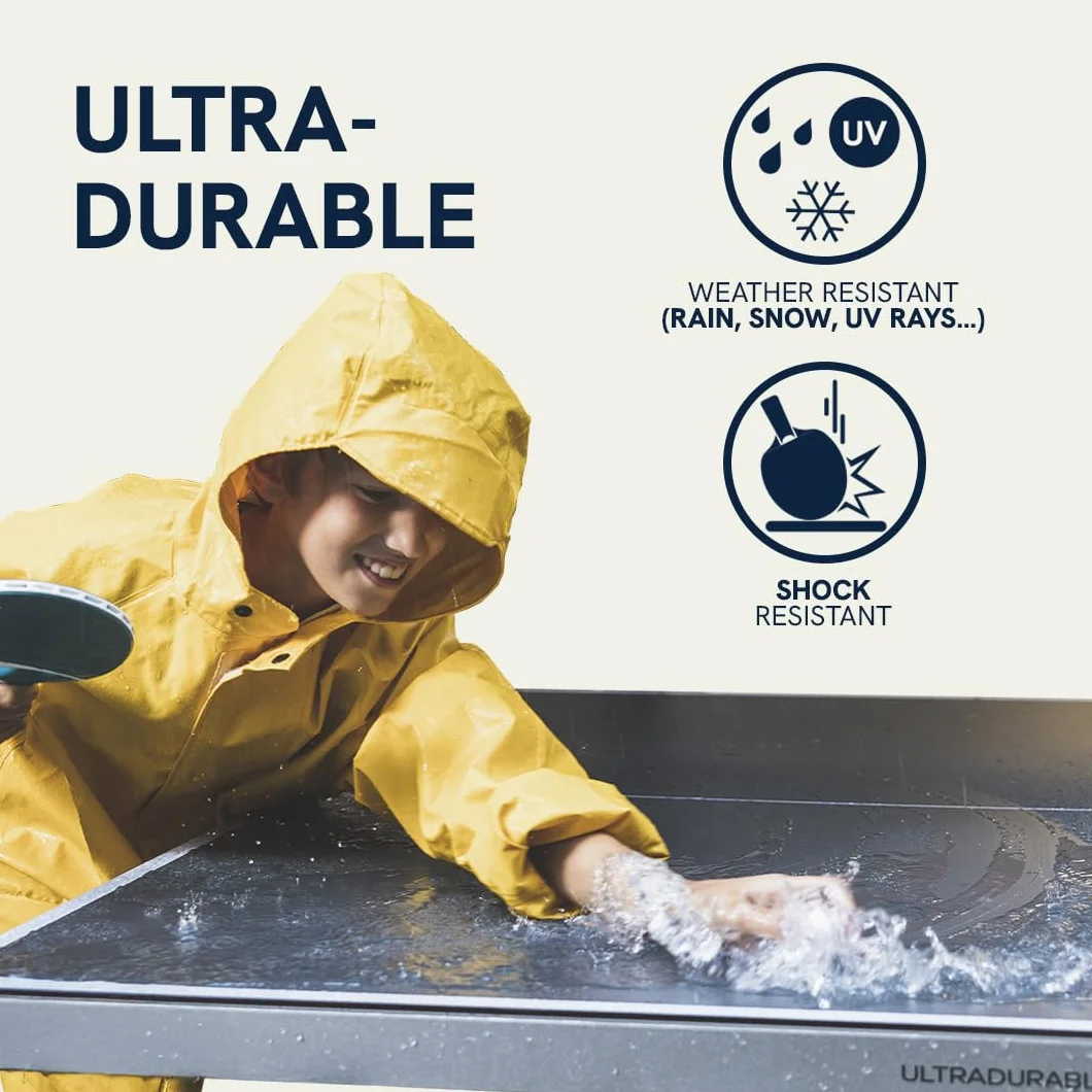 CORNILLEAU Mesa de Ping Pong Exterior 200 x Exterior Laminado 5 mm FFTT Compact Technology SOFTMAT Azul Gris