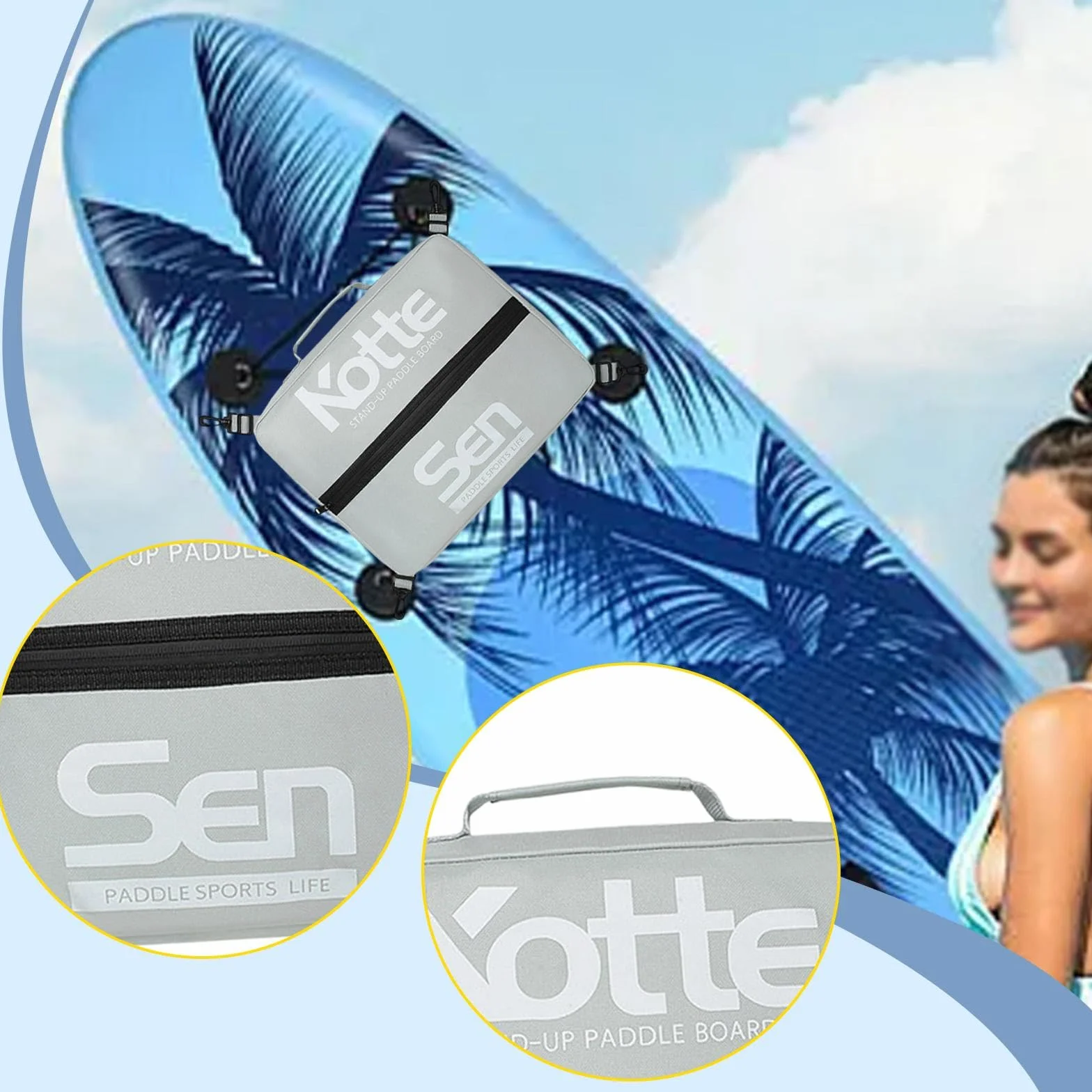 Predolo Bolsa de Cubierta para Tabla de Paddle Surf, Almacenamiento Aislante Impermeable Oxford