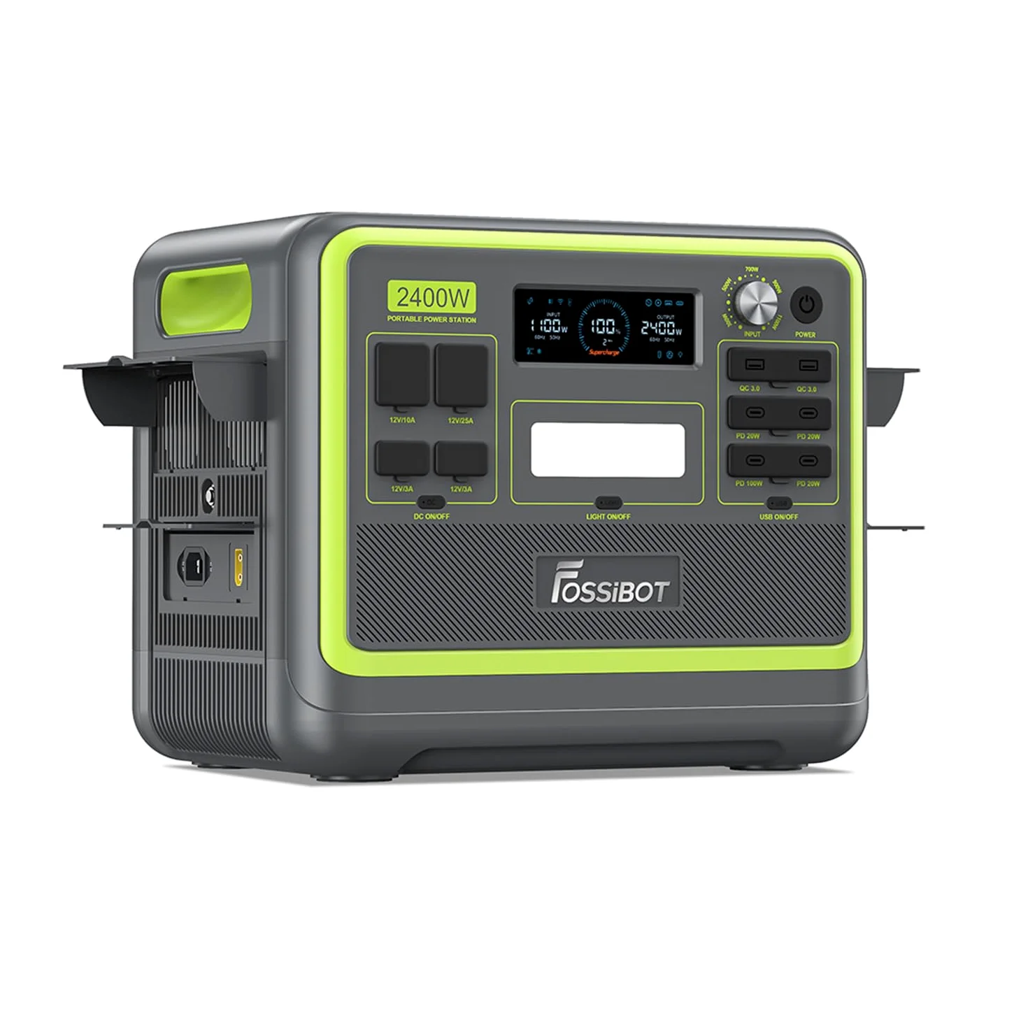 FOSSiBOT F2400 Estacion de Energia Portatil, Batería LiFePO4 de 2048Wh, Carga del 80% en 1,5 Horas, Salida de 2400W CA (4800W Pico), Generador Solar Portatil para Camping, Viajes
