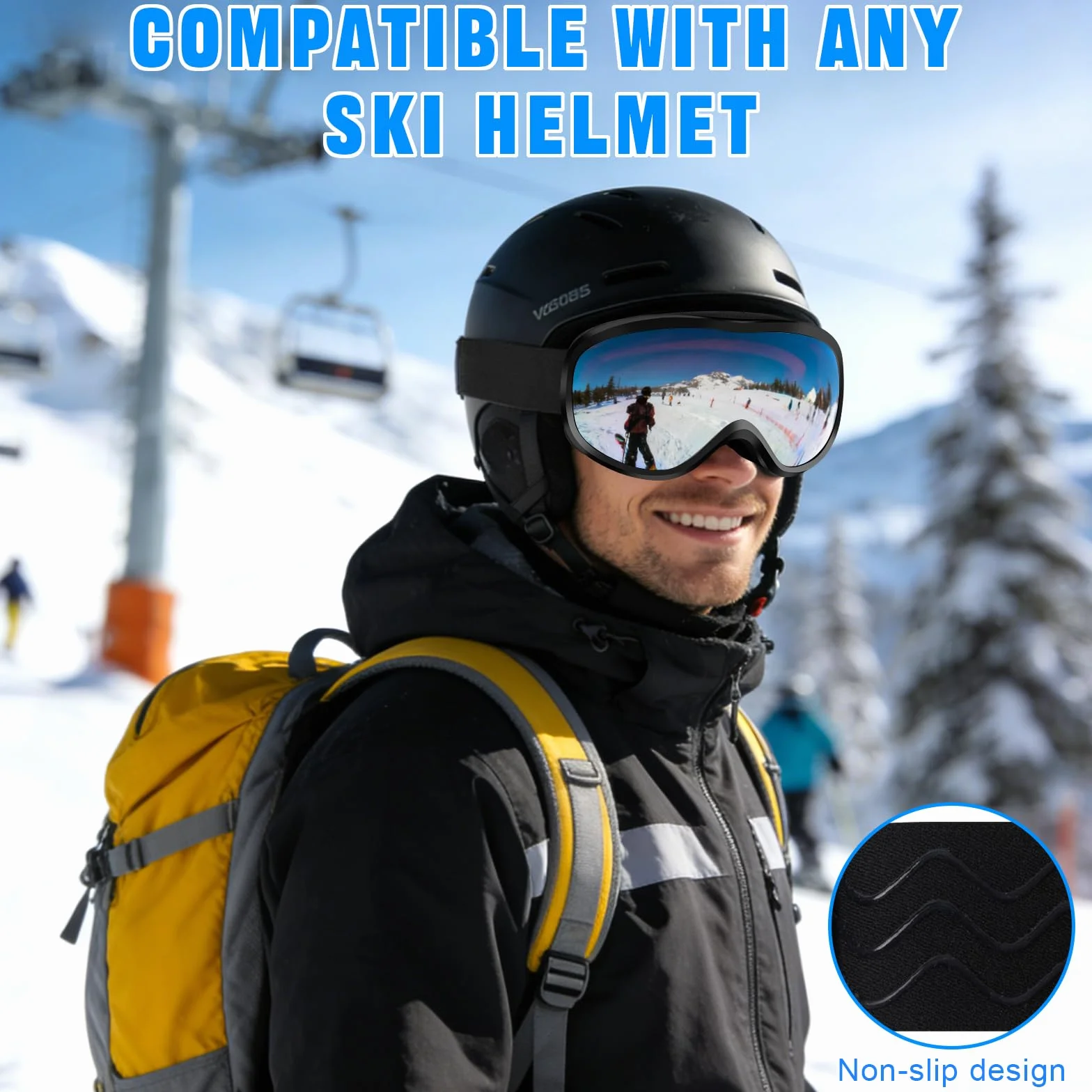 Gafas de Esquí Máscara Snowboard Anti Niebla Protección UV Hombre Mujer Adultos