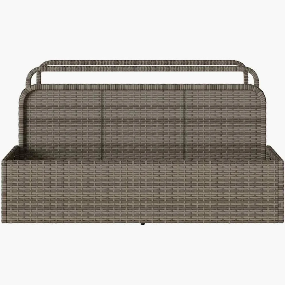 vidaXL Flotador a bordo piscina gris 110 x 100 x 57 cm de poliratán, depósito a bordo piscina, cesta de almacenamiento a bordo piscina, carro para piscina al aire libre
