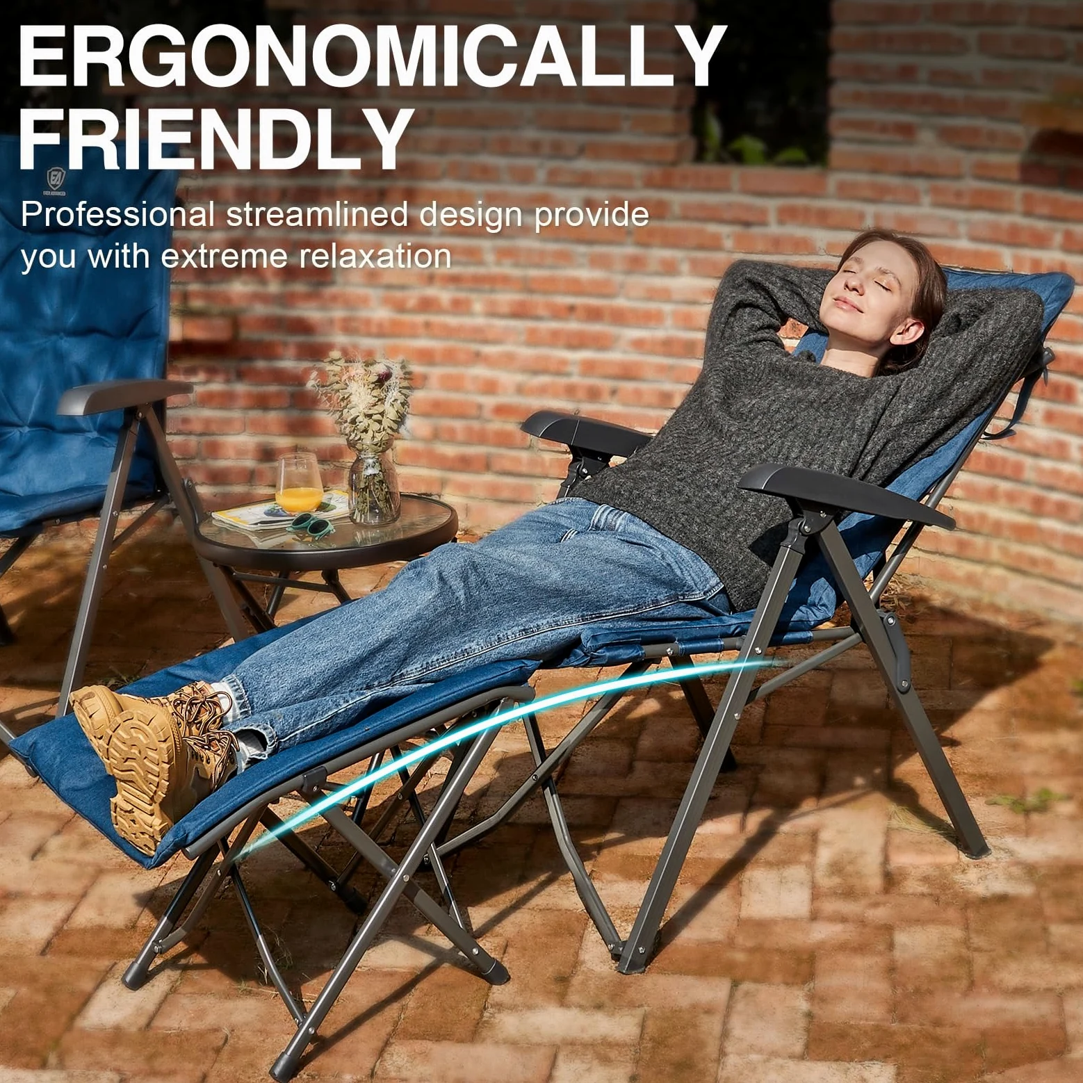 EVER ADVANCED Reposapiés plegable para camping otomanas ergonómicas con bolsa de transporte ligero