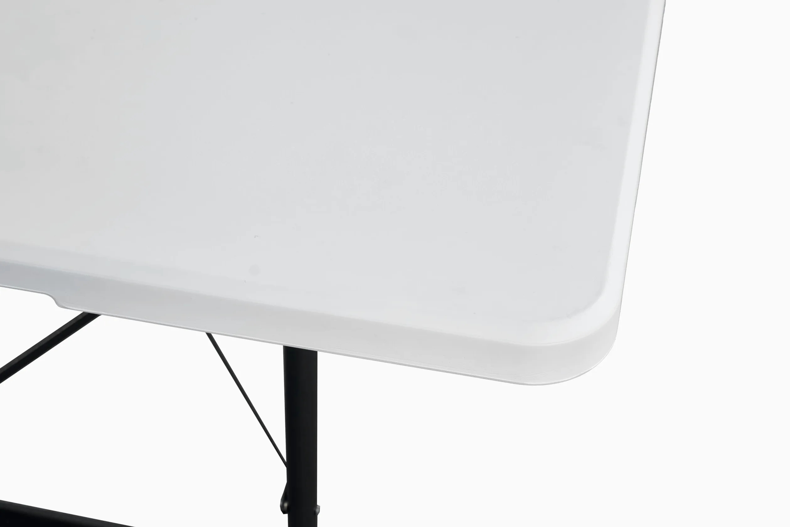 METRO Professional Mesa de Banquete Plegable, 243 x 75 x 73 cm, Tablero HDPE Blanco, Estructura de Acero, Capacidad 200 kg