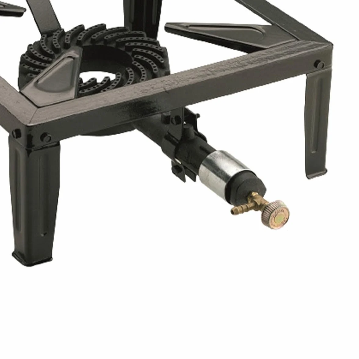 INTEC - Hornillo de gas 7,5 KW acero esmaltado quemador de hierro fundido hornillo catering 4 patas de cocción exterior