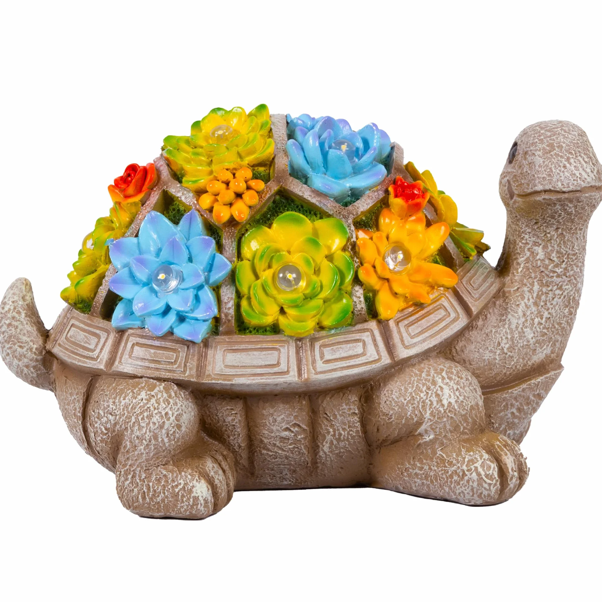 Gadgy Figuras de jardín Solar Tortuga - Lámparas solares Exteriores - Decoración de Figuras Luminosas solares con suculentas - Decoración de jardín Exterior - Decoración de balcón en Forma de Animal