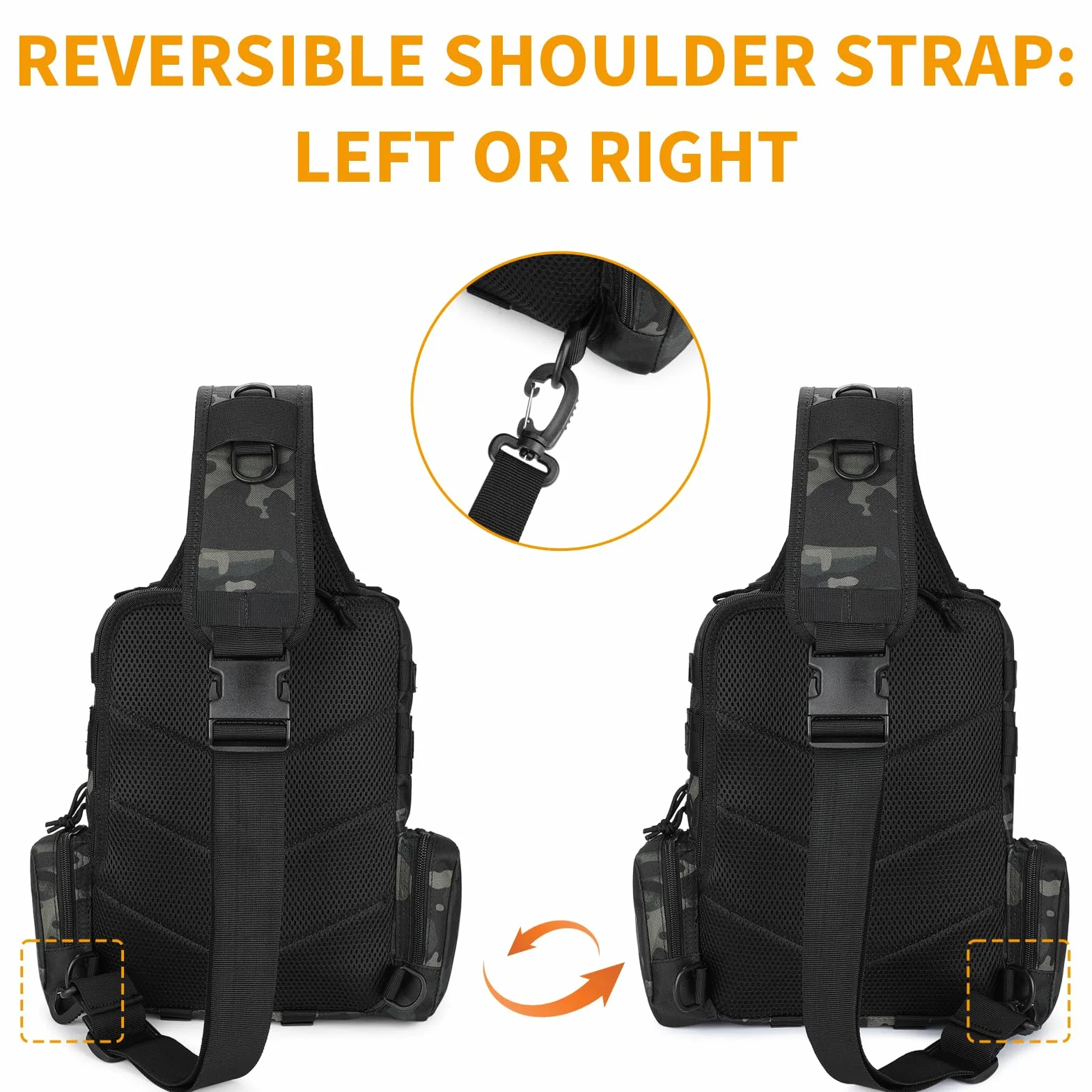 Mochila Cruzada Militar Grande ENJOHOS Bolsa Molle Hombro Sling Daypack para Ciclismo Senderismo