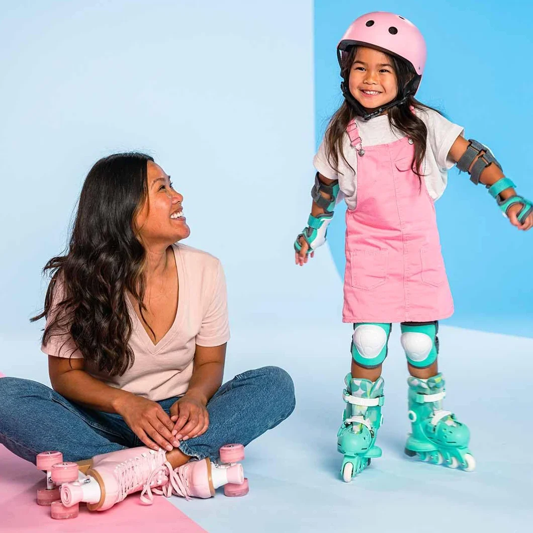 Yvolution Patines de Entrenamiento Ajustables 2 en 1 para Niños Principiantes
