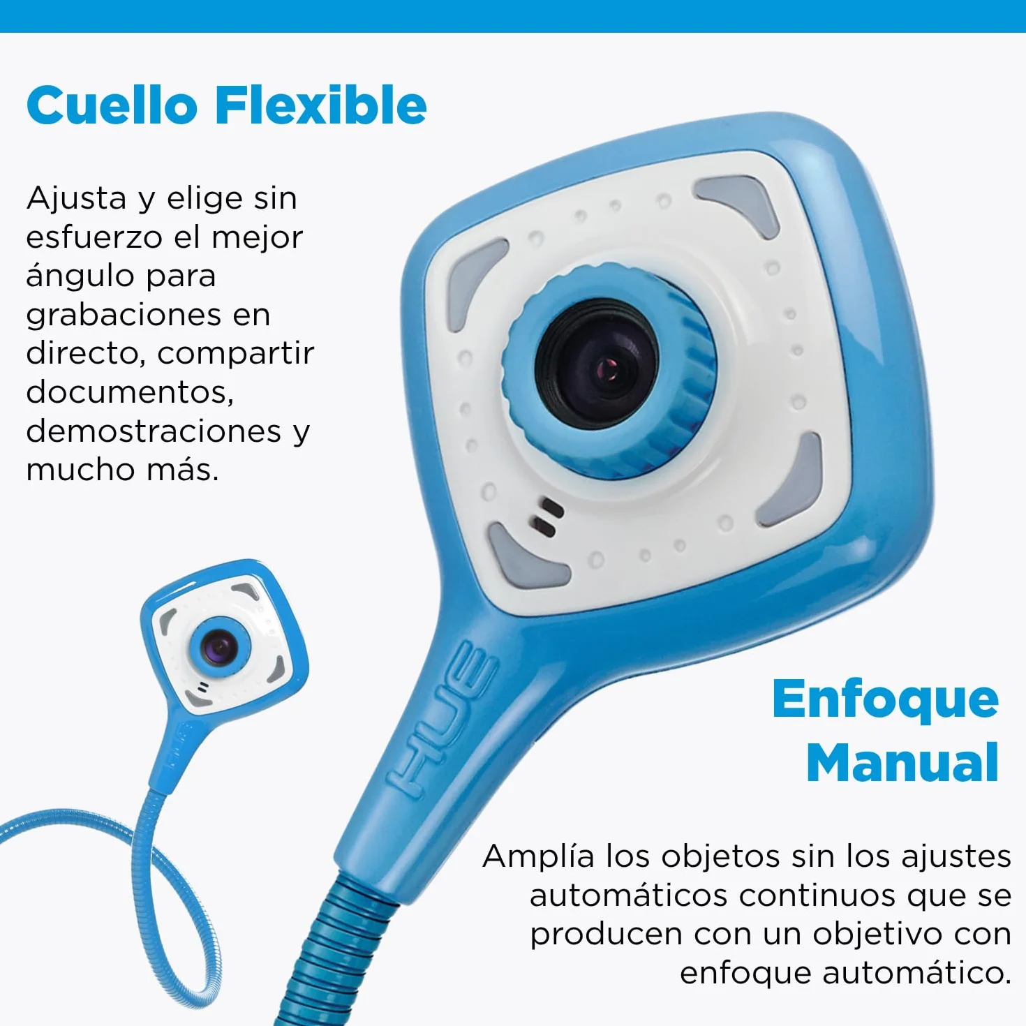 HUE HD Pro Cámara de Documentos USB Flexible Azul