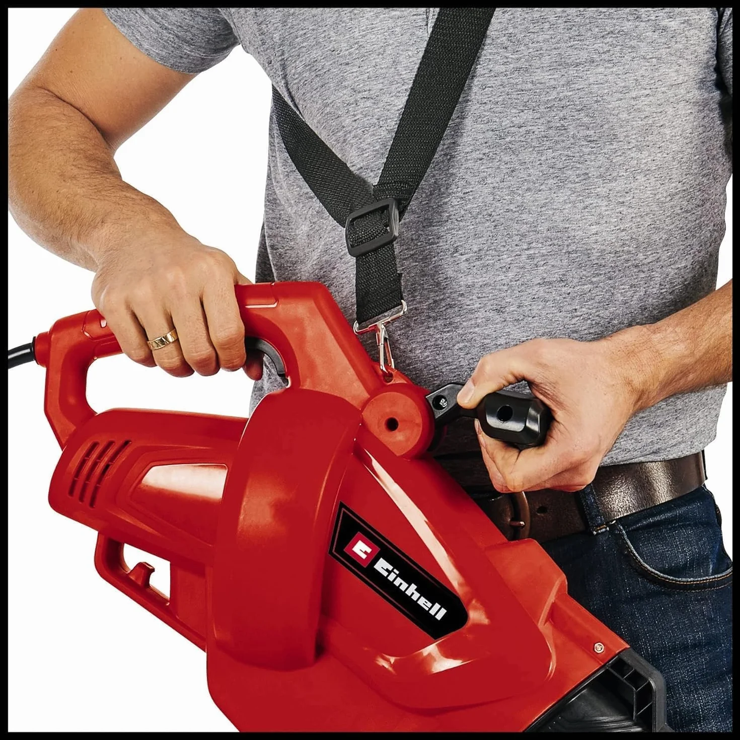 Einhell Aspirador eléctrico de hojas GC-EL 3024 E (aspiración/soplado, tubo de aspiración Ø 75 mm, capacidad 650 m³/h, función de trituración, relación 10:1, soplado 240 km/h, bolsa colectora de 40 l)