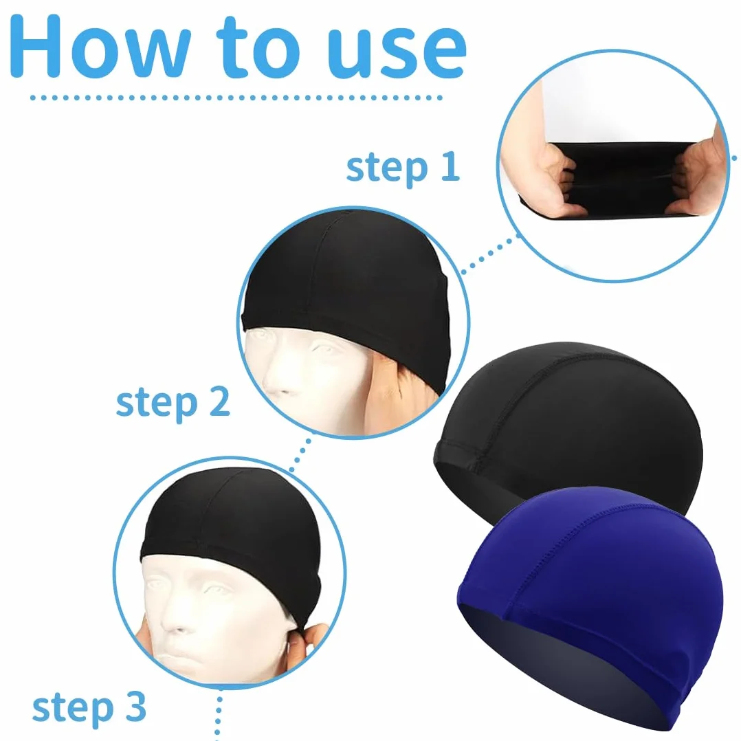 WeddHuis Gorro de Natación Elástico para Piscina Mujer Hombre Pelo Largo Corto