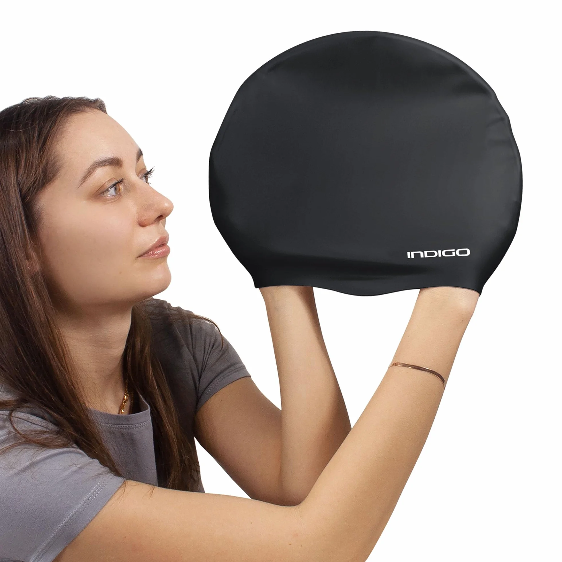 DRUNA Gorro de Natación Silicona Extra Grande Impermeable para Cabellos Largos