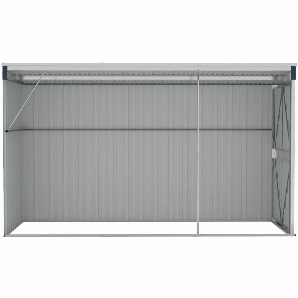 vidaXL Cobertizo para montaje en pared, acero galvanizado y metal, almacenamiento de jardín para herramientas, muebles, equipo, antracita, duradero, resistente a la intemperie y seguro