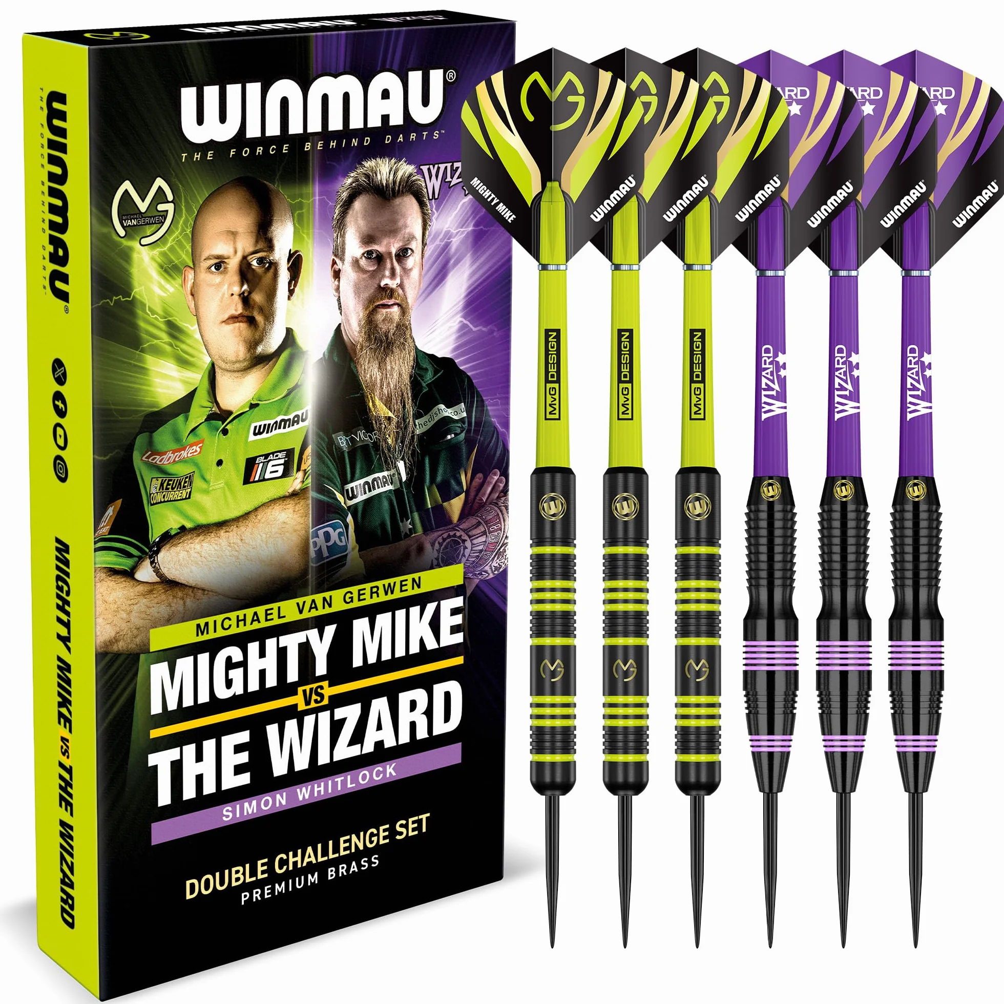 WINMAU Dardos Michael "MvG" Van Gerwen Vs Simon "El Mago" Whitlock Juego doble Steeltip 22 g